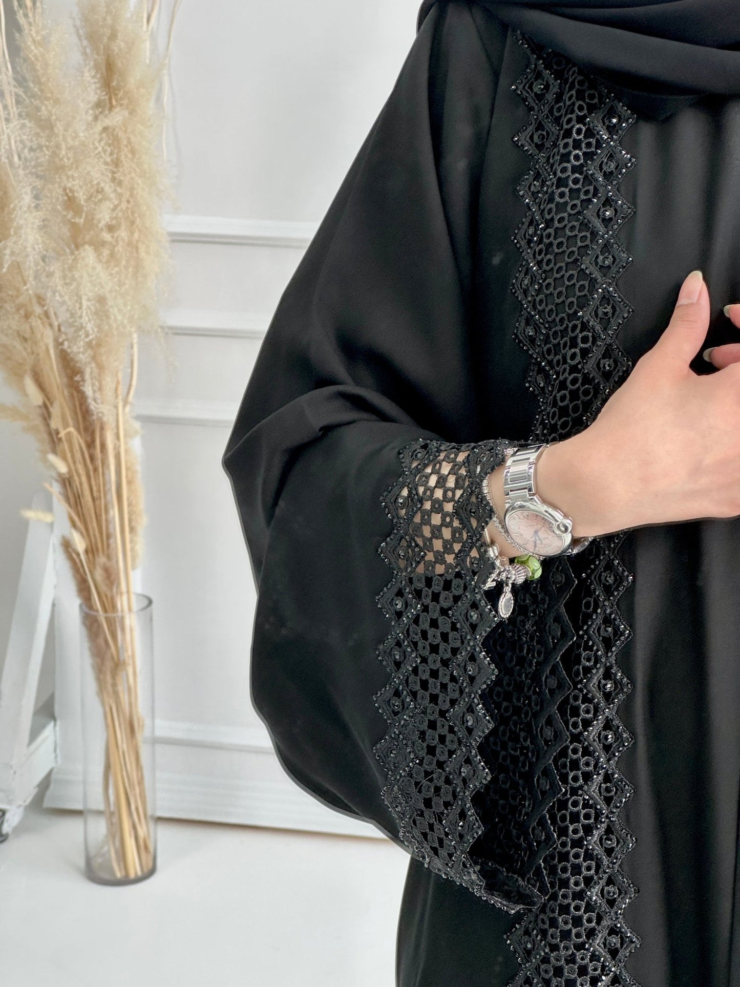 C - Black - Work - Abaya - Set - 153