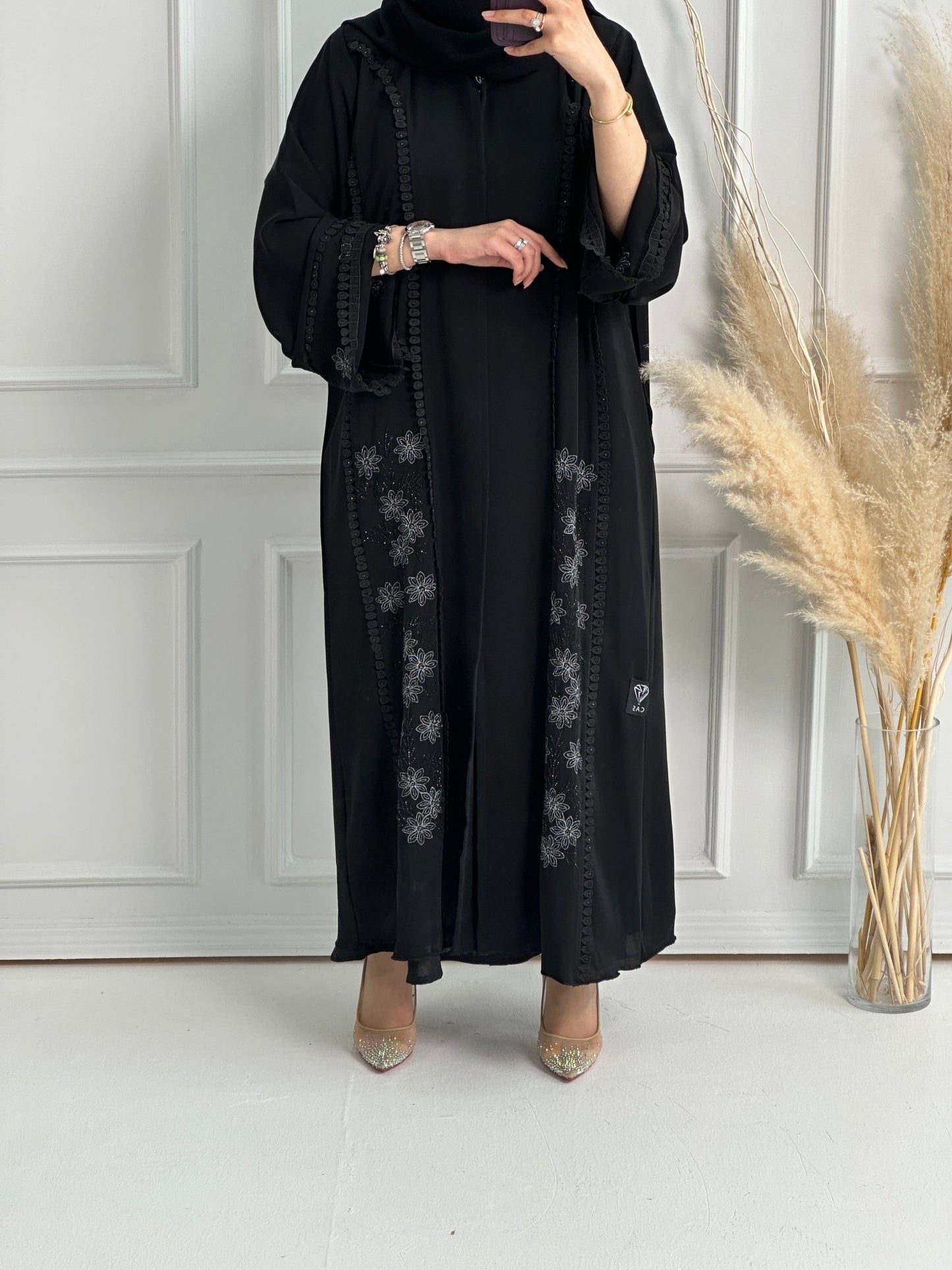 C - Black - Work - Abaya - Set - 154