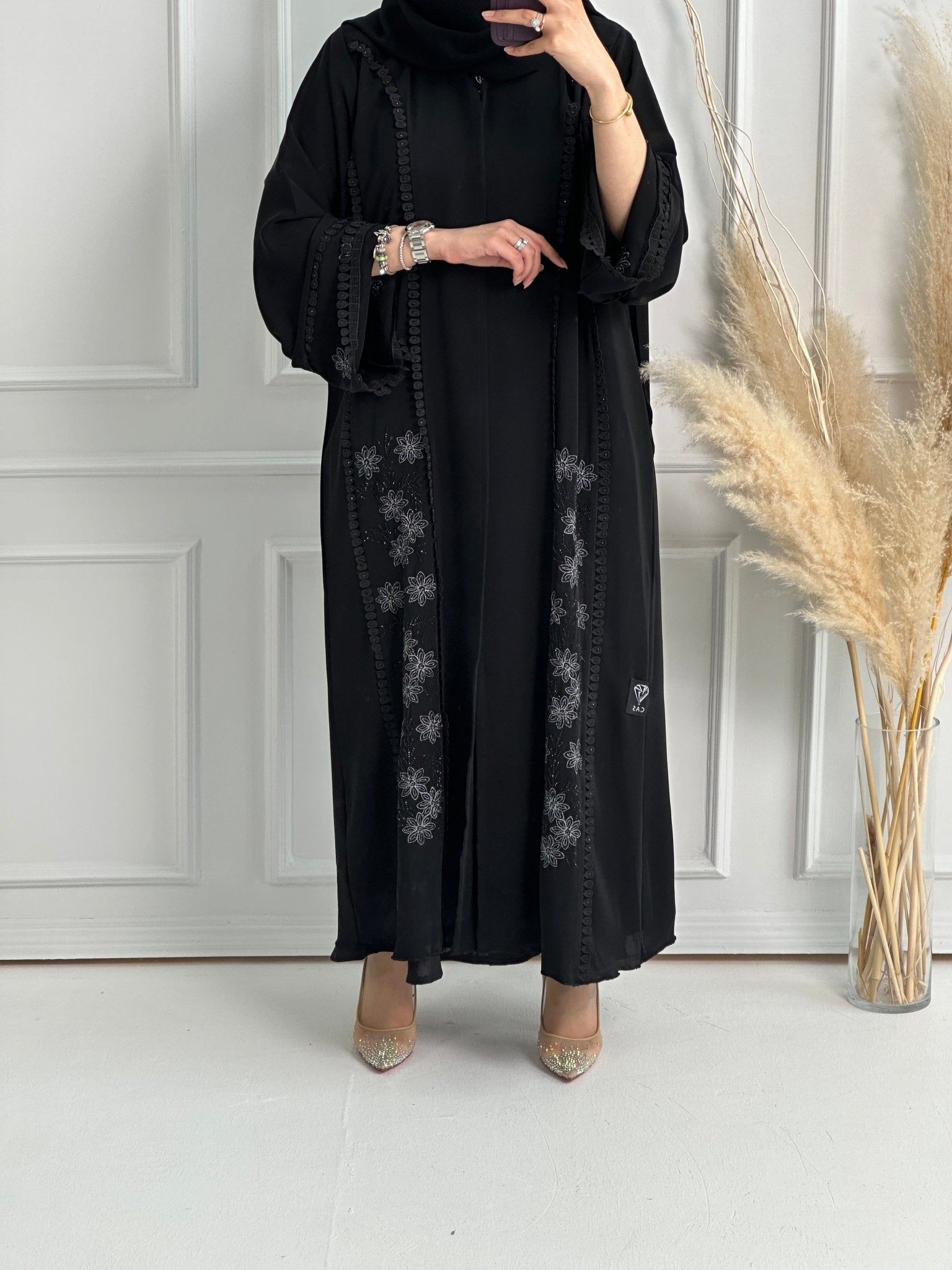 C - Black - Work - Abaya - Set - 154