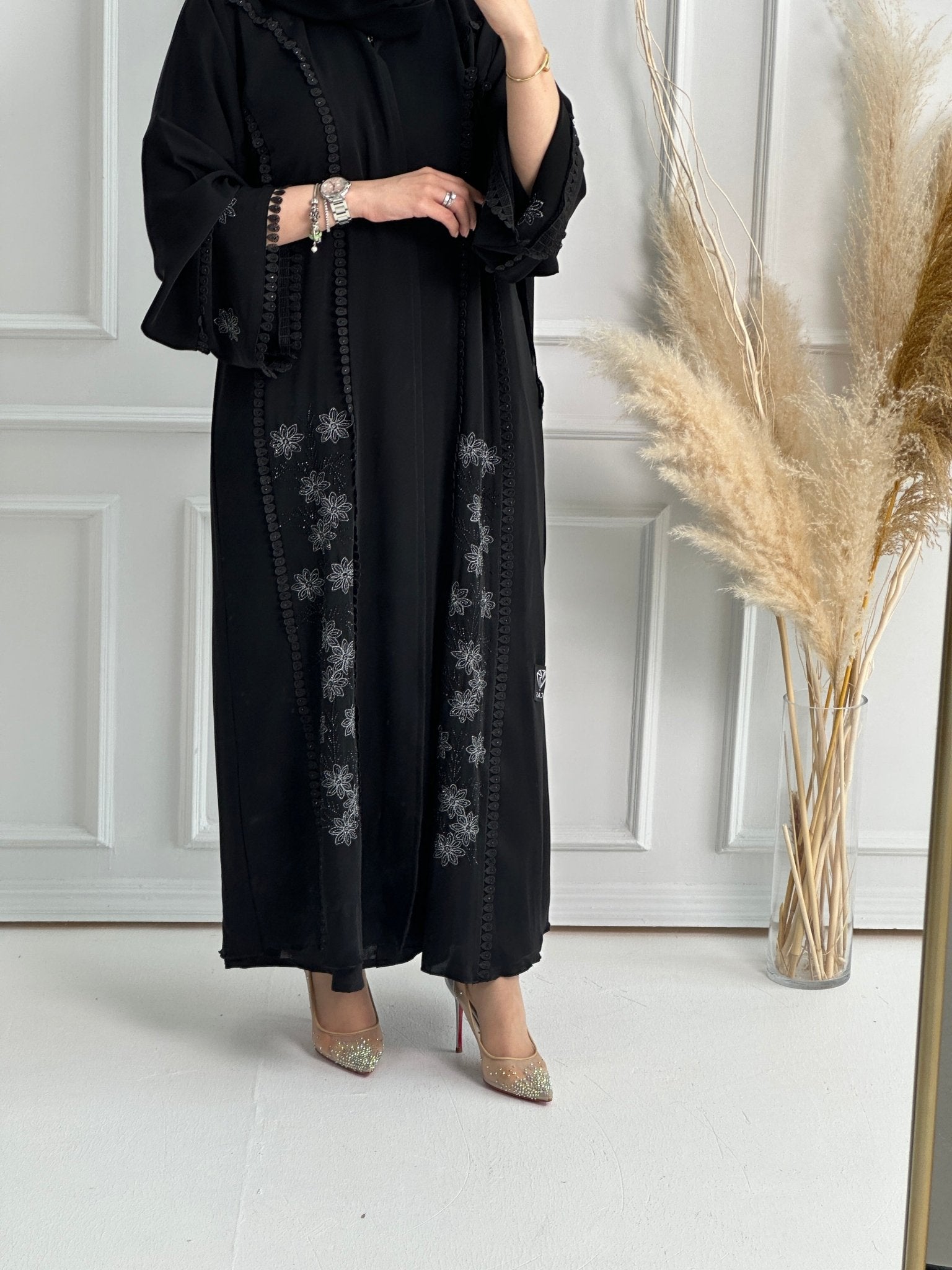 C - Black - Work - Abaya - Set - 154