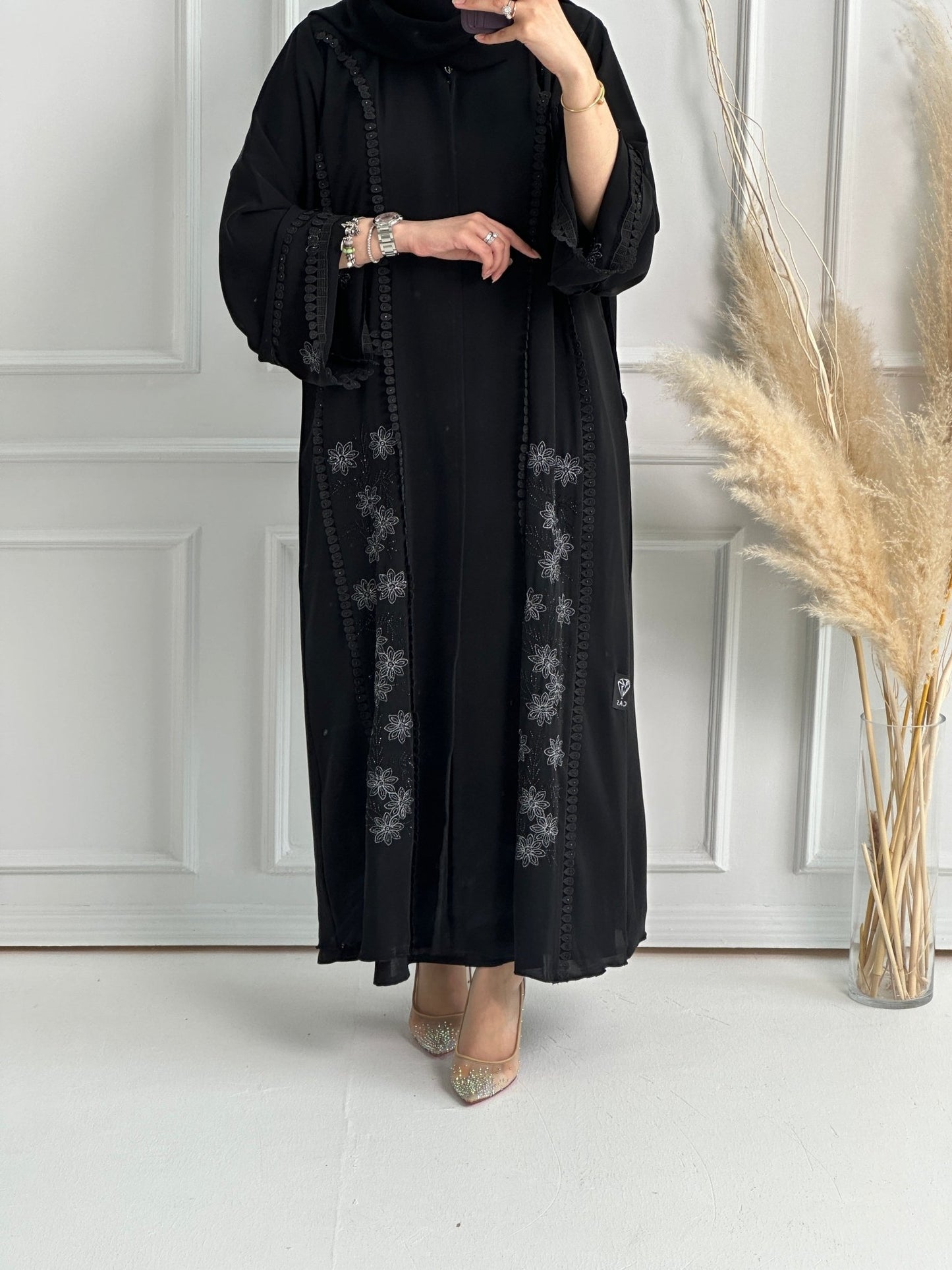 C - Black - Work - Abaya - Set - 154