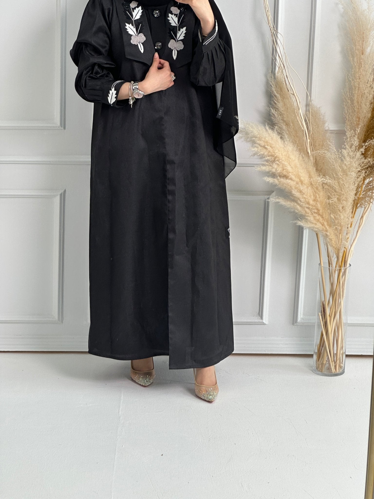 C - Black - Work - Abaya - Set - 155