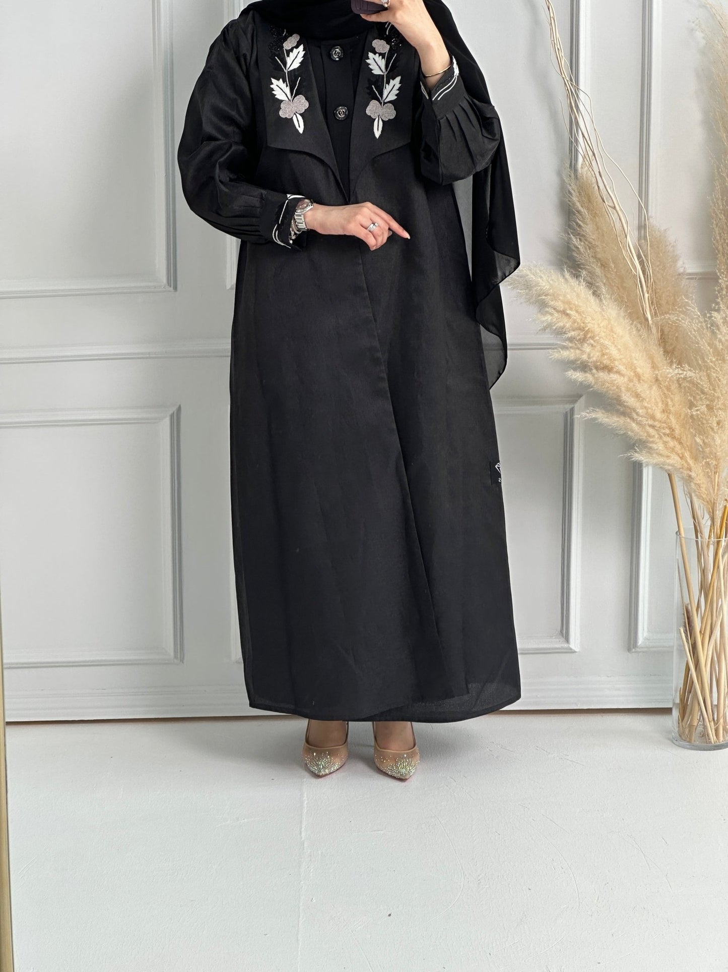 C - Black - Work - Abaya - Set - 155