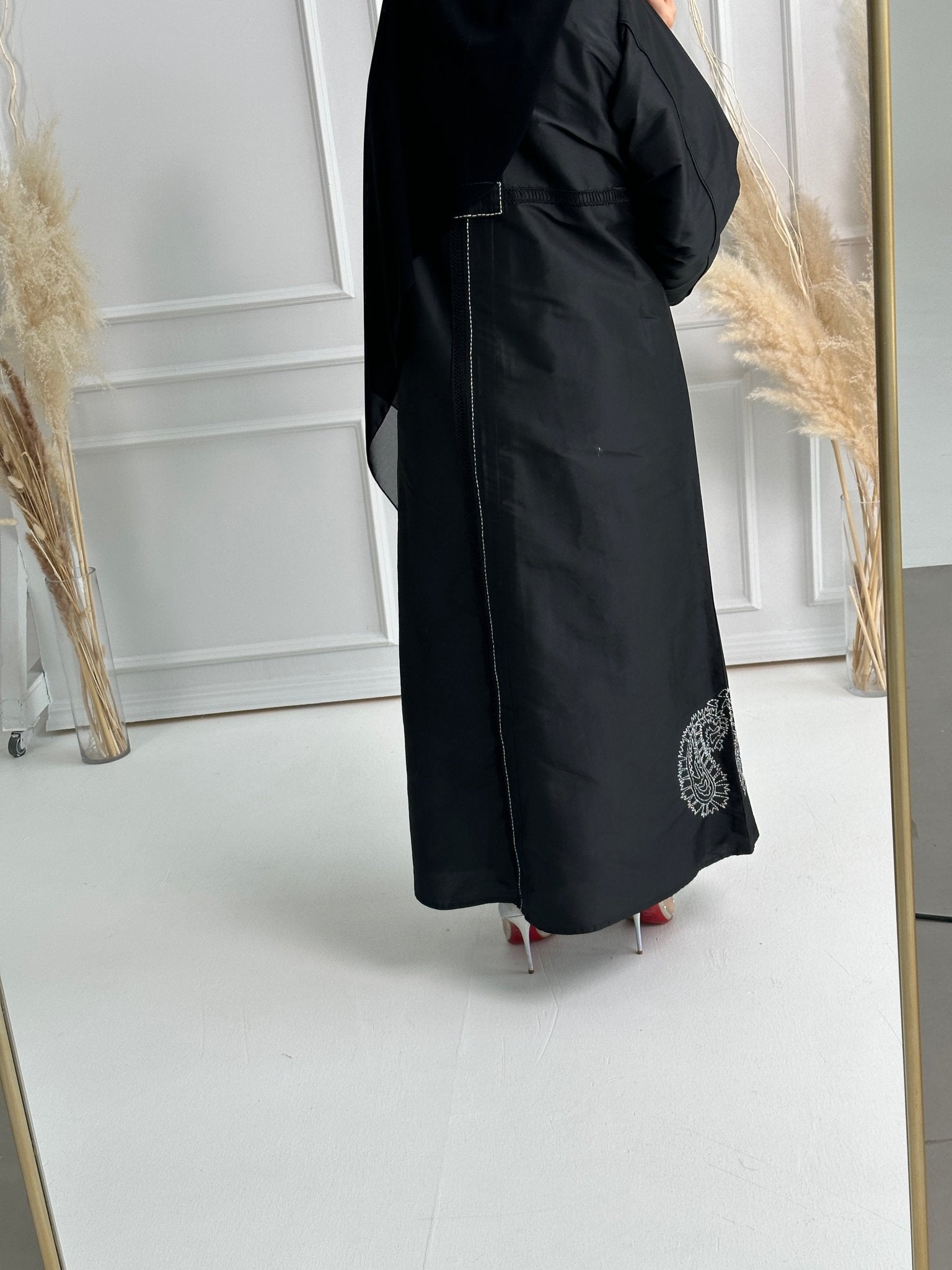 C - Black - Work - Abaya - Set - 156