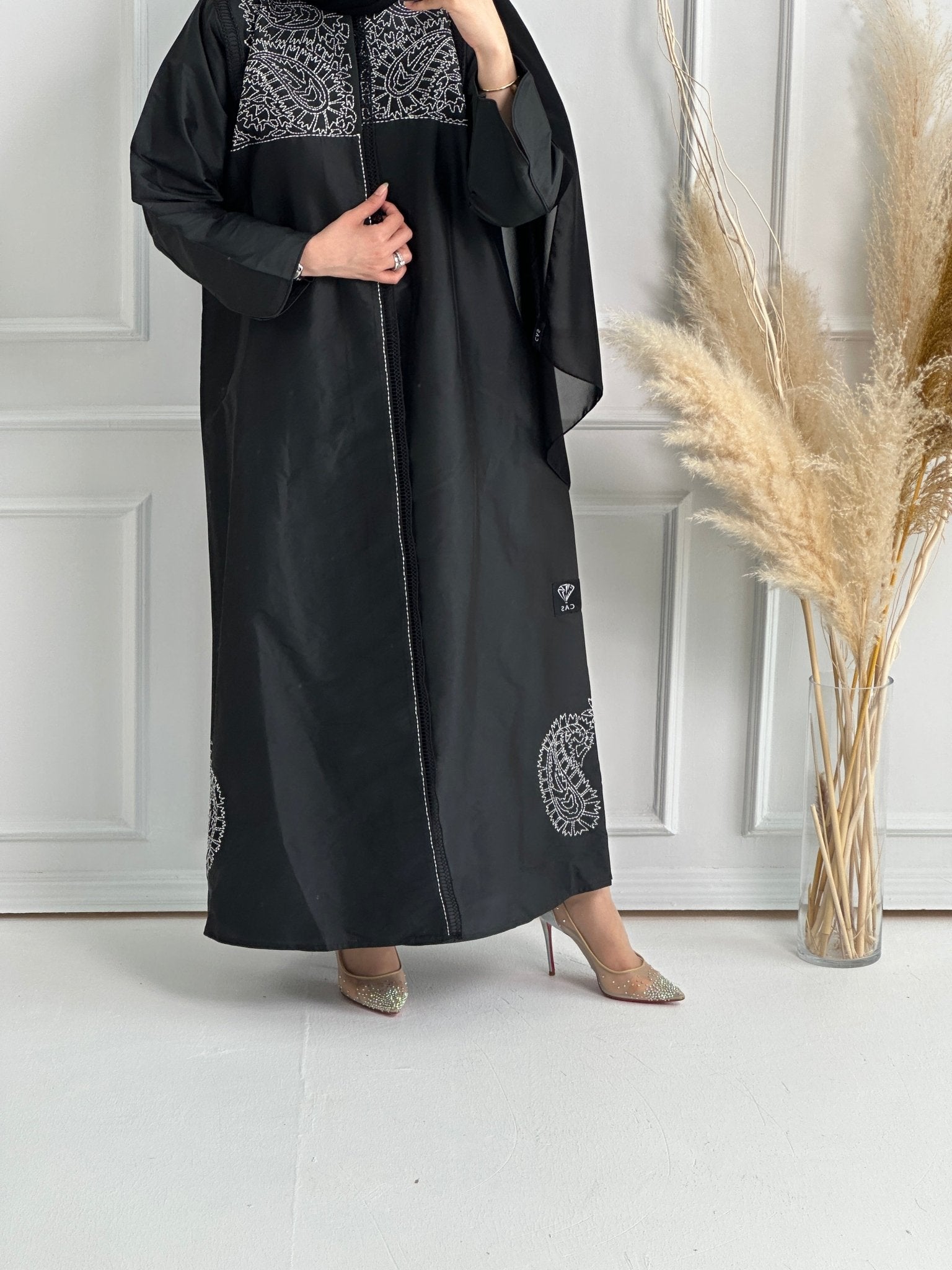 C - Black - Work - Abaya - Set - 156