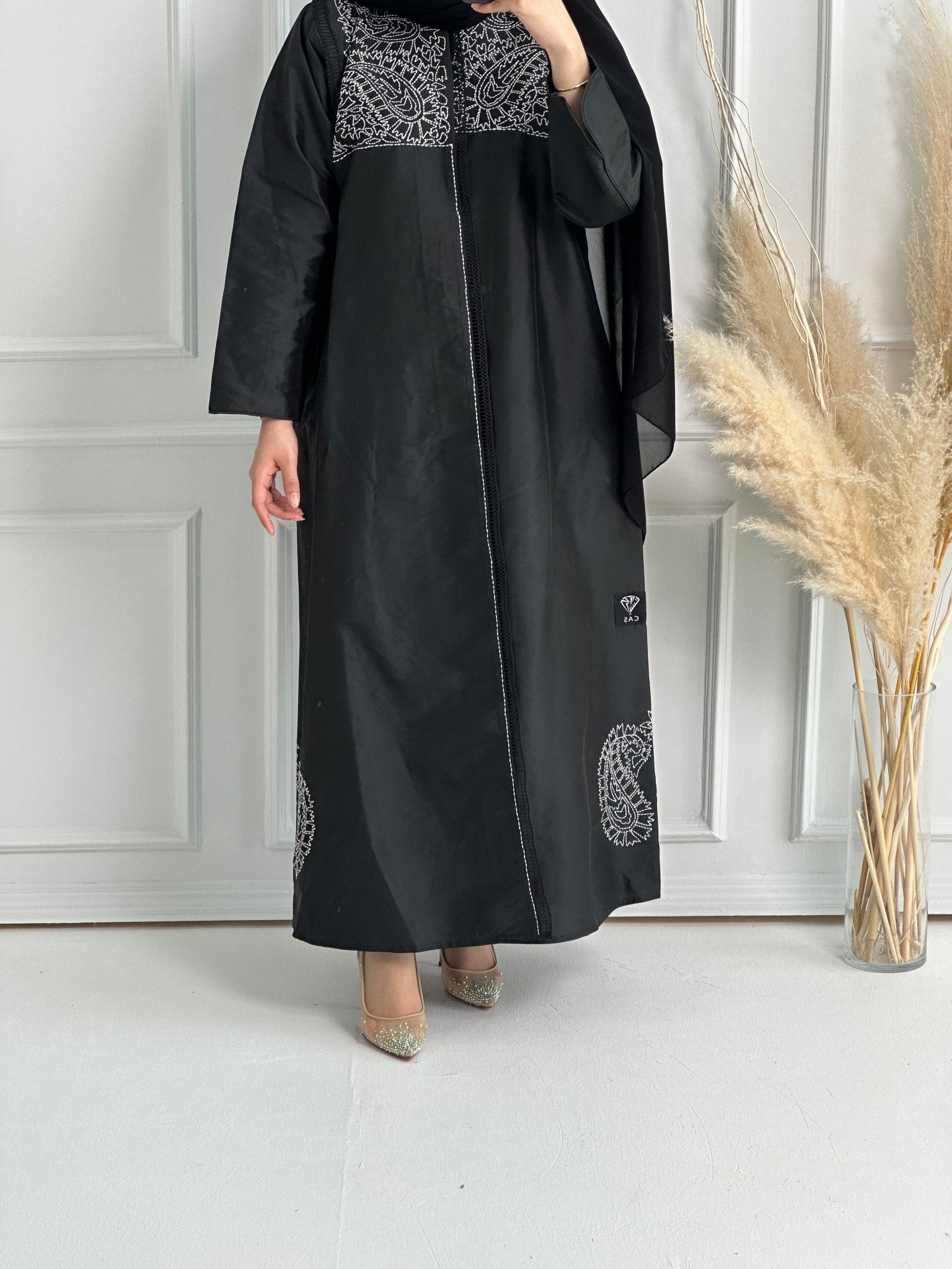 C - Black - Work - Abaya - Set - 156