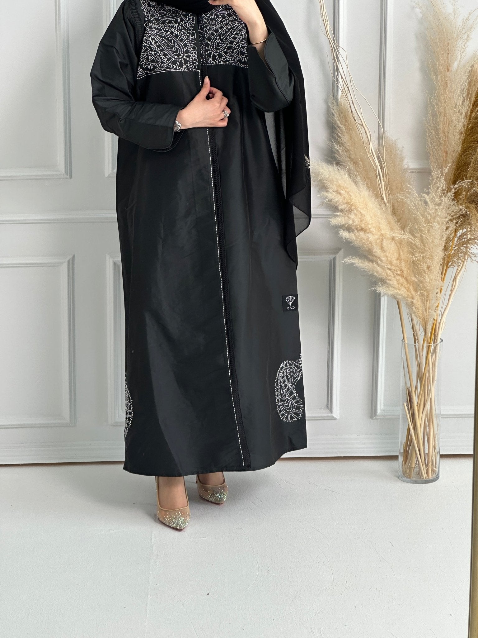 C - Black - Work - Abaya - Set - 156