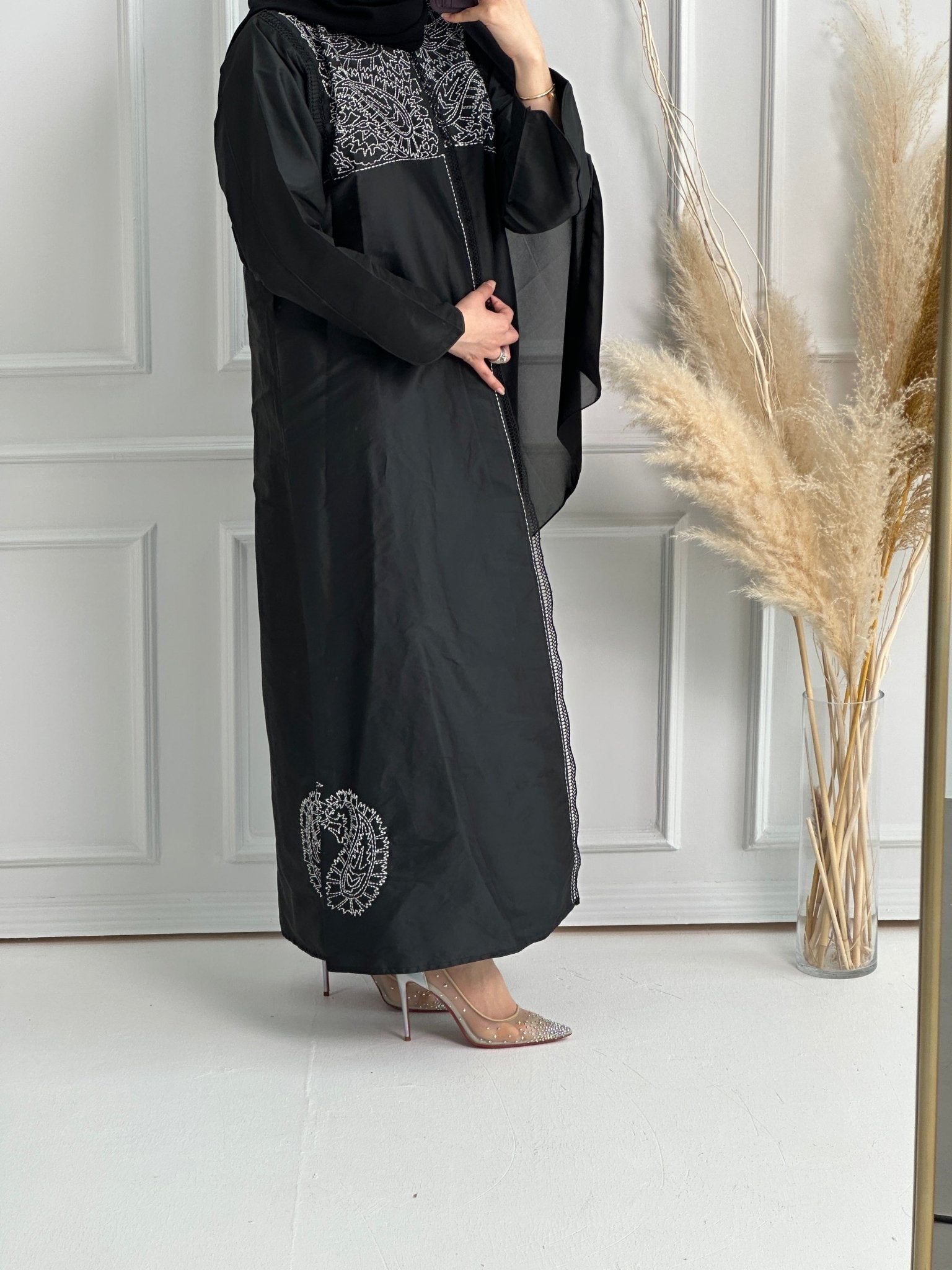 C - Black - Work - Abaya - Set - 156