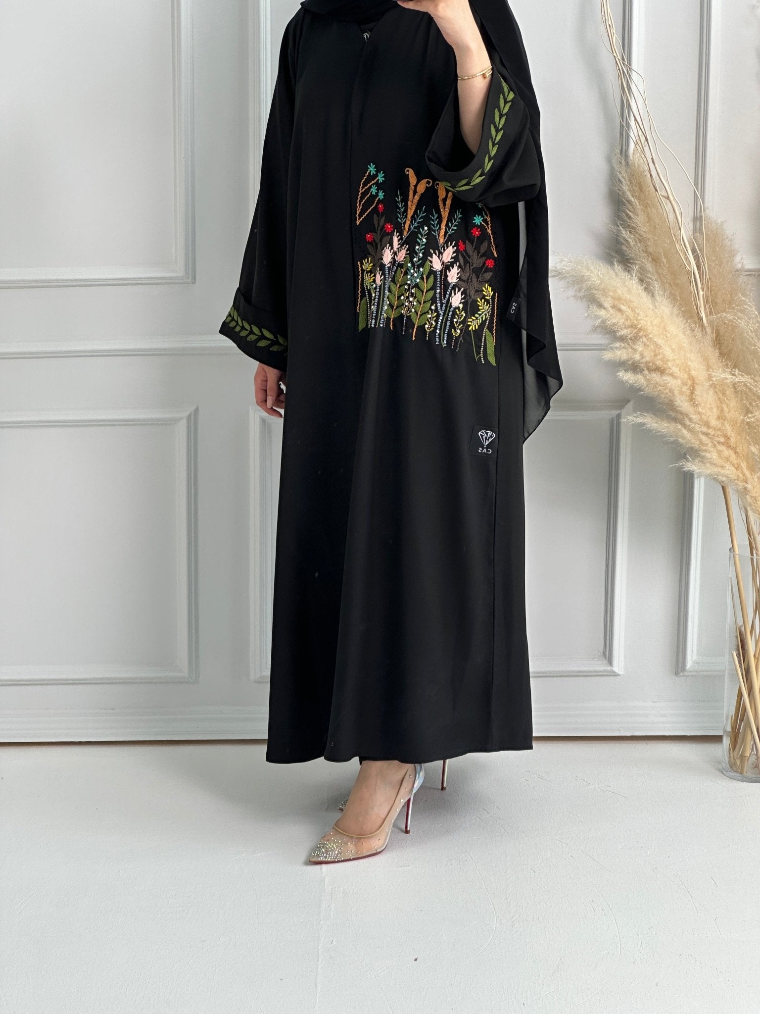 C - Black - Work - Abaya - Set - 157