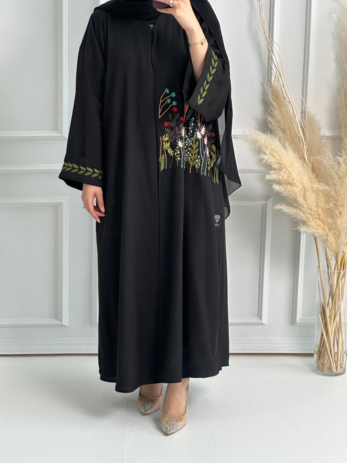 C - Black - Work - Abaya - Set - 157