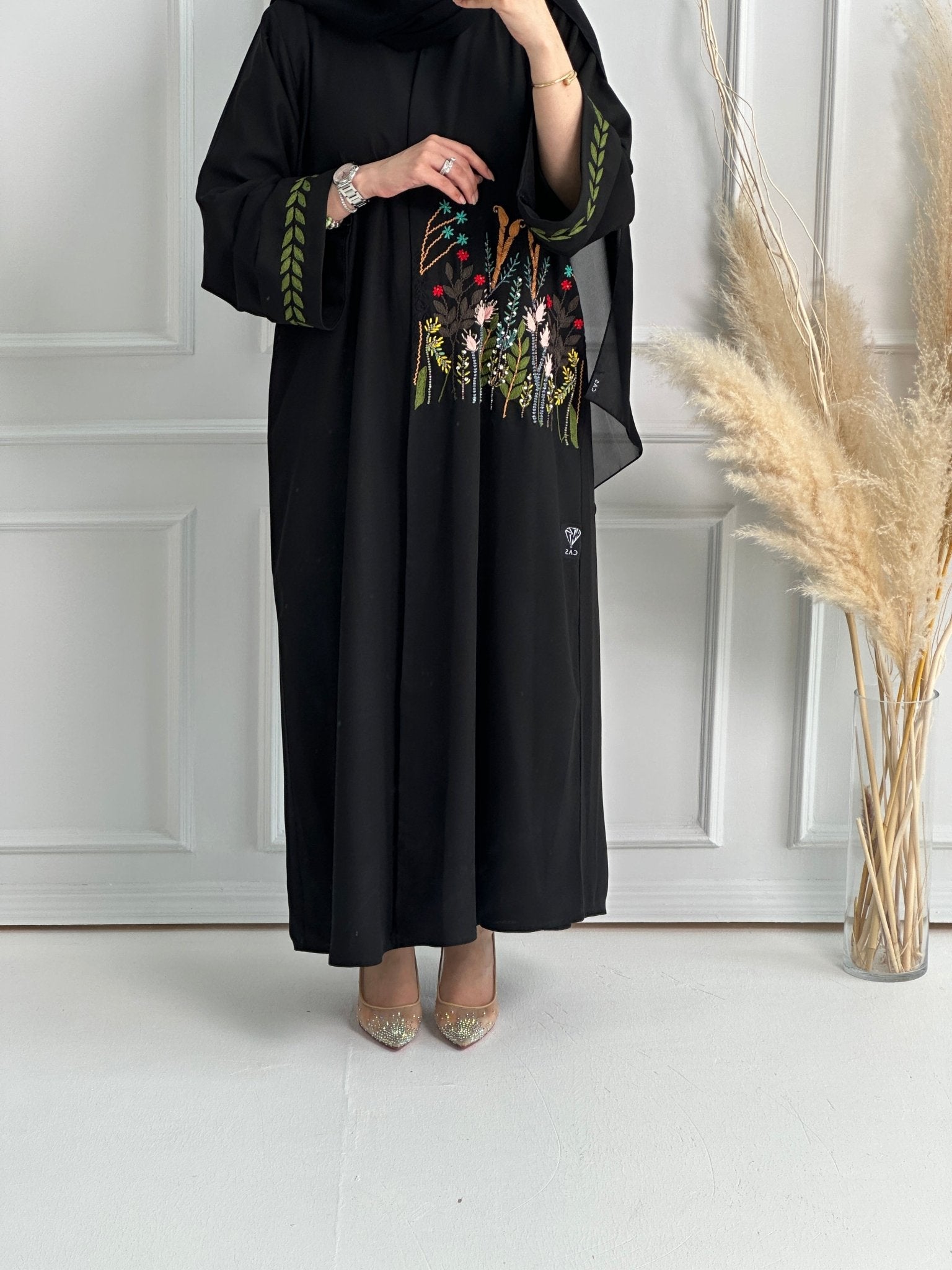 C - Black - Work - Abaya - Set - 157