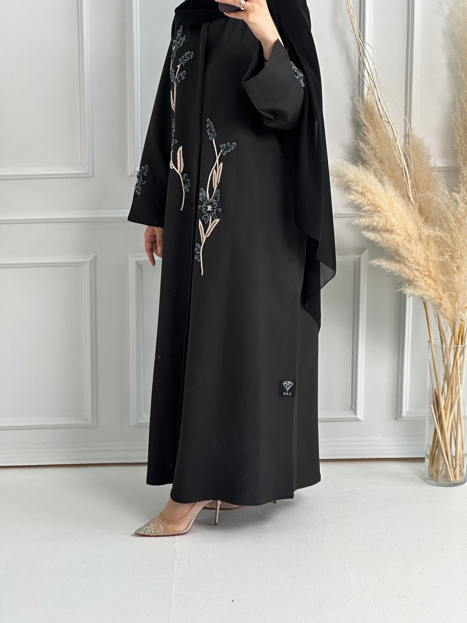 C - Black - Work - Abaya - Set - 158