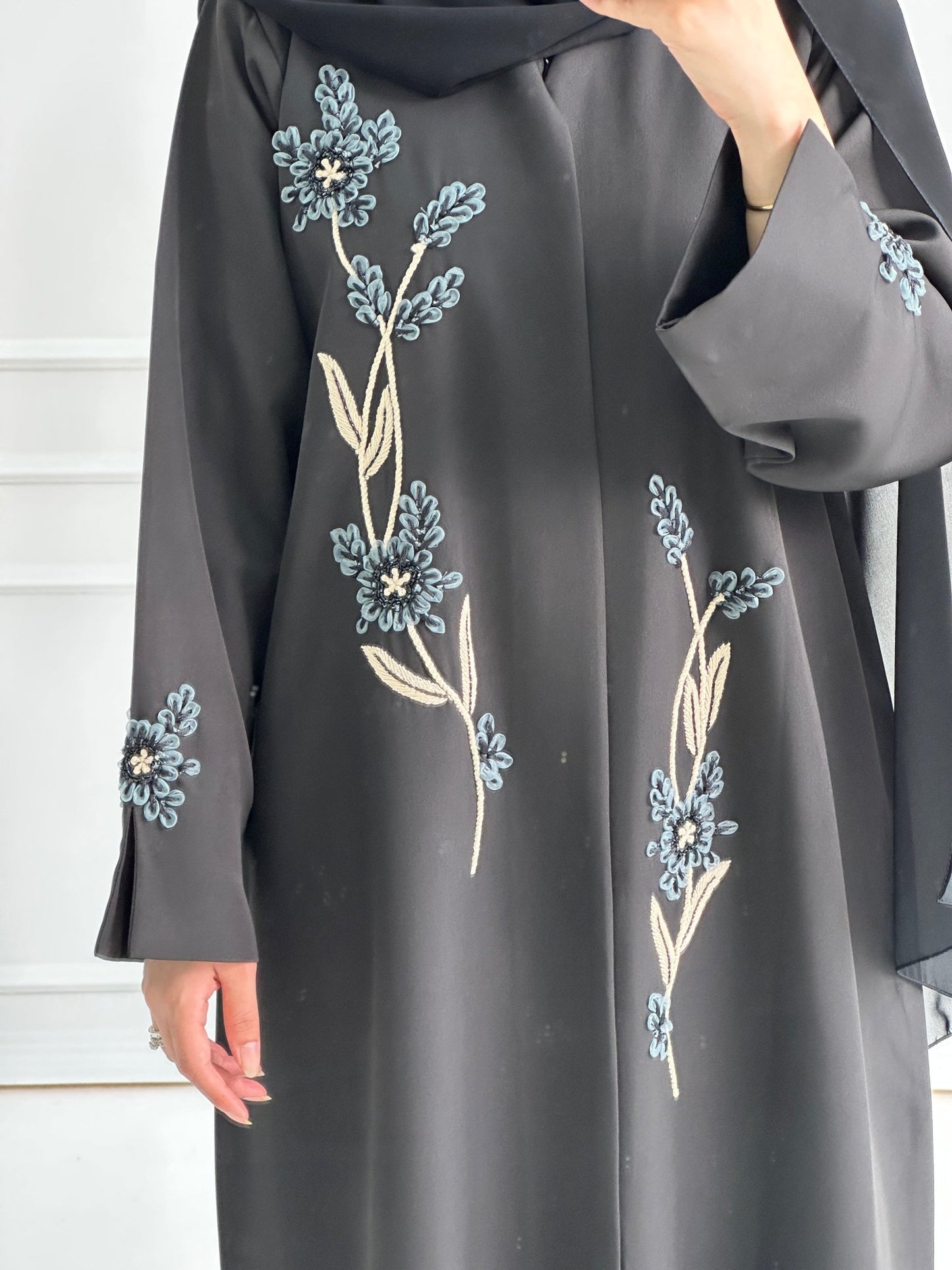 C - Black - Work - Abaya - Set - 158