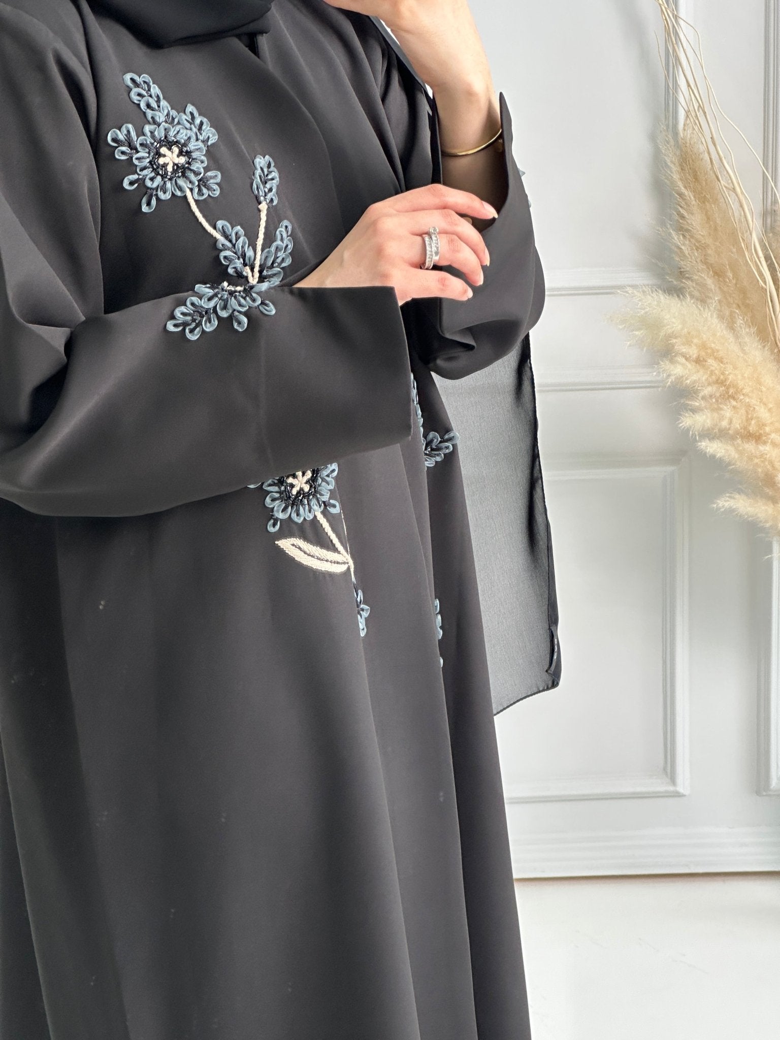 C - Black - Work - Abaya - Set - 158