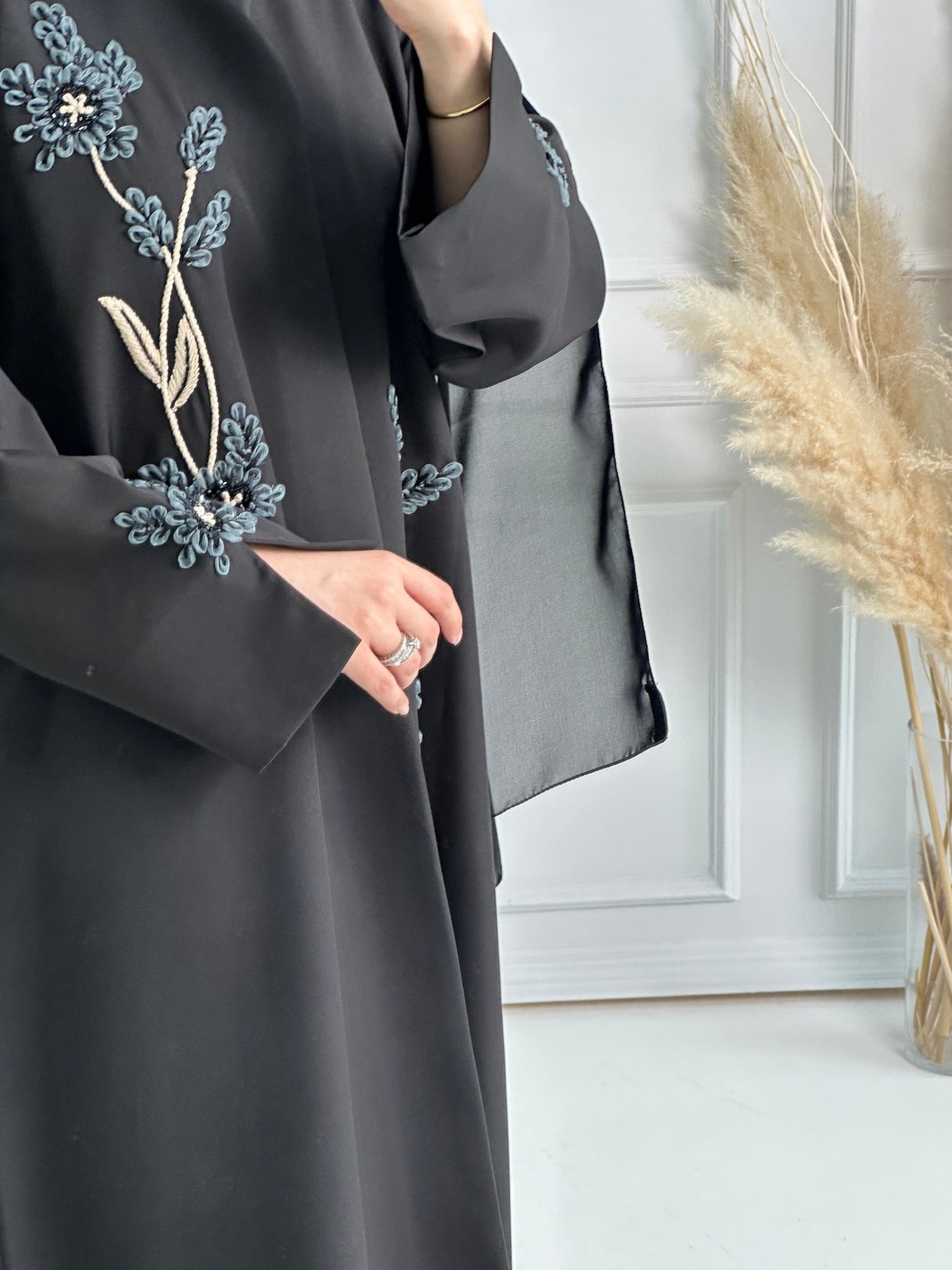 C - Black - Work - Abaya - Set - 158