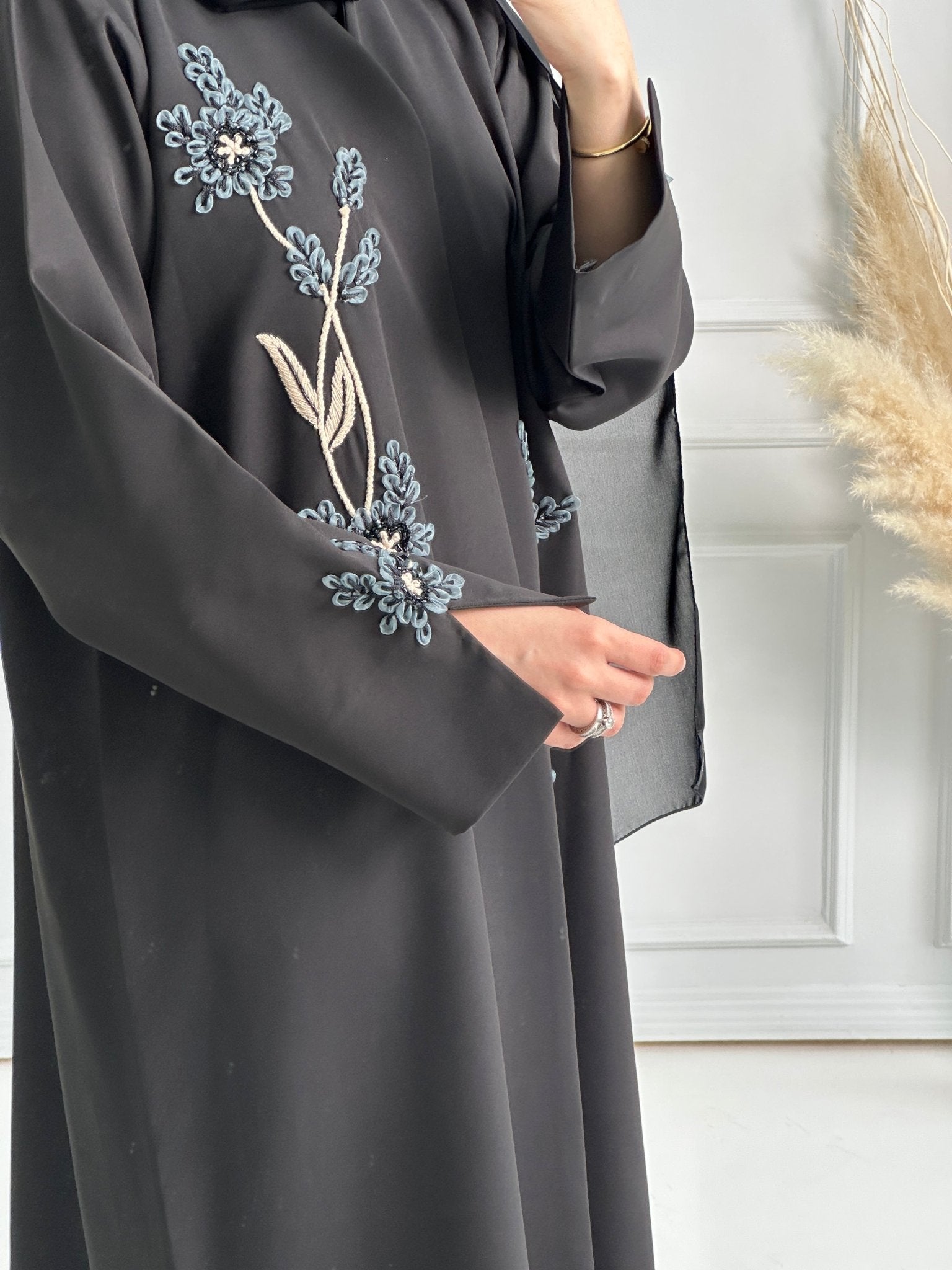 C - Black - Work - Abaya - Set - 158