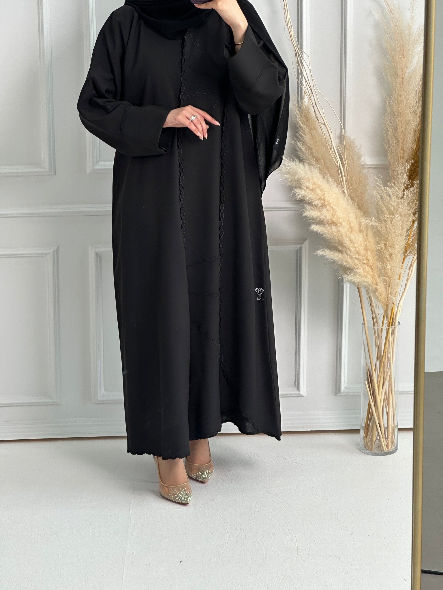 C - Black - Work - Abaya - Set - 159