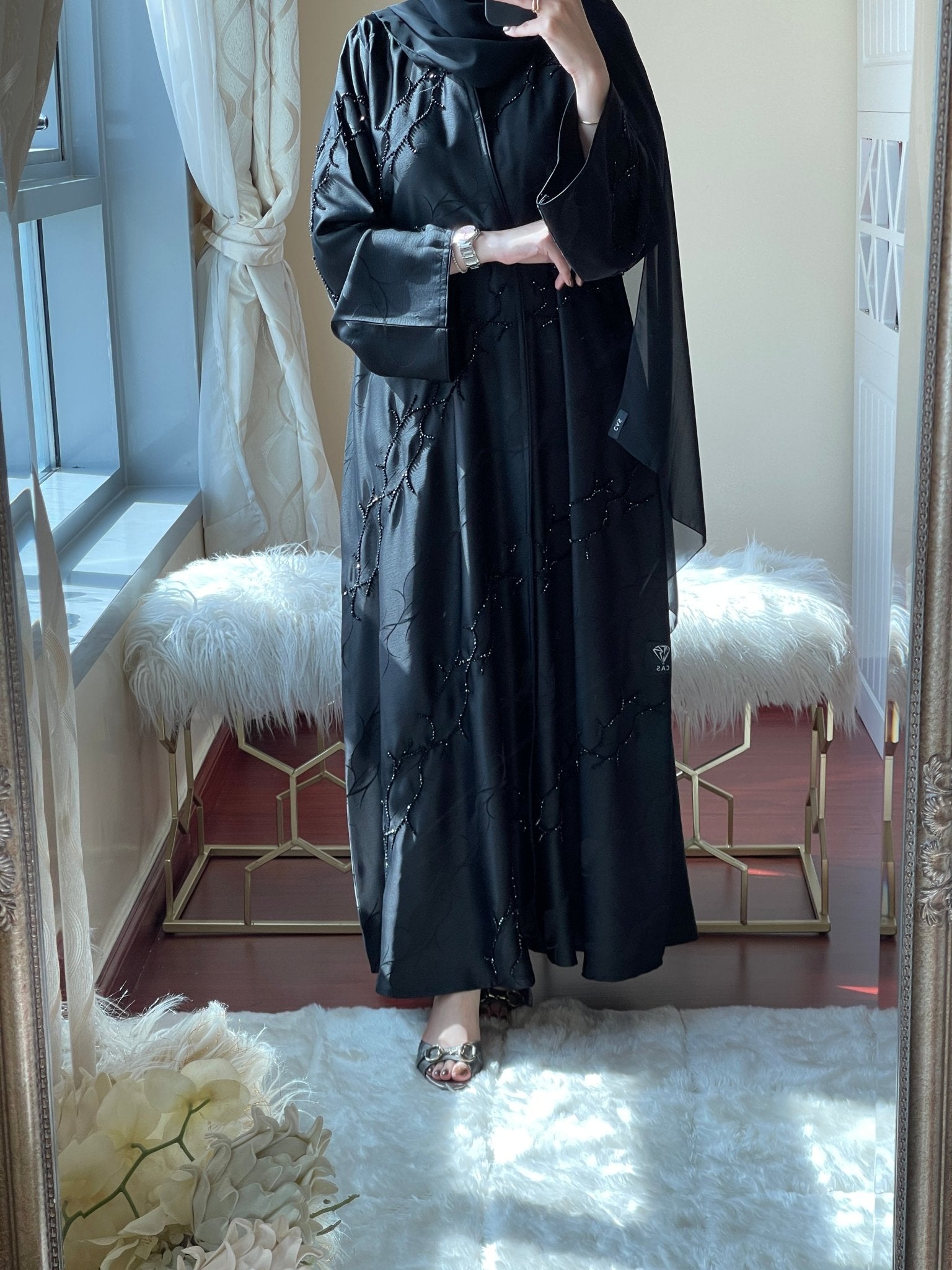 C - Black - Work - Abaya - Set - 16