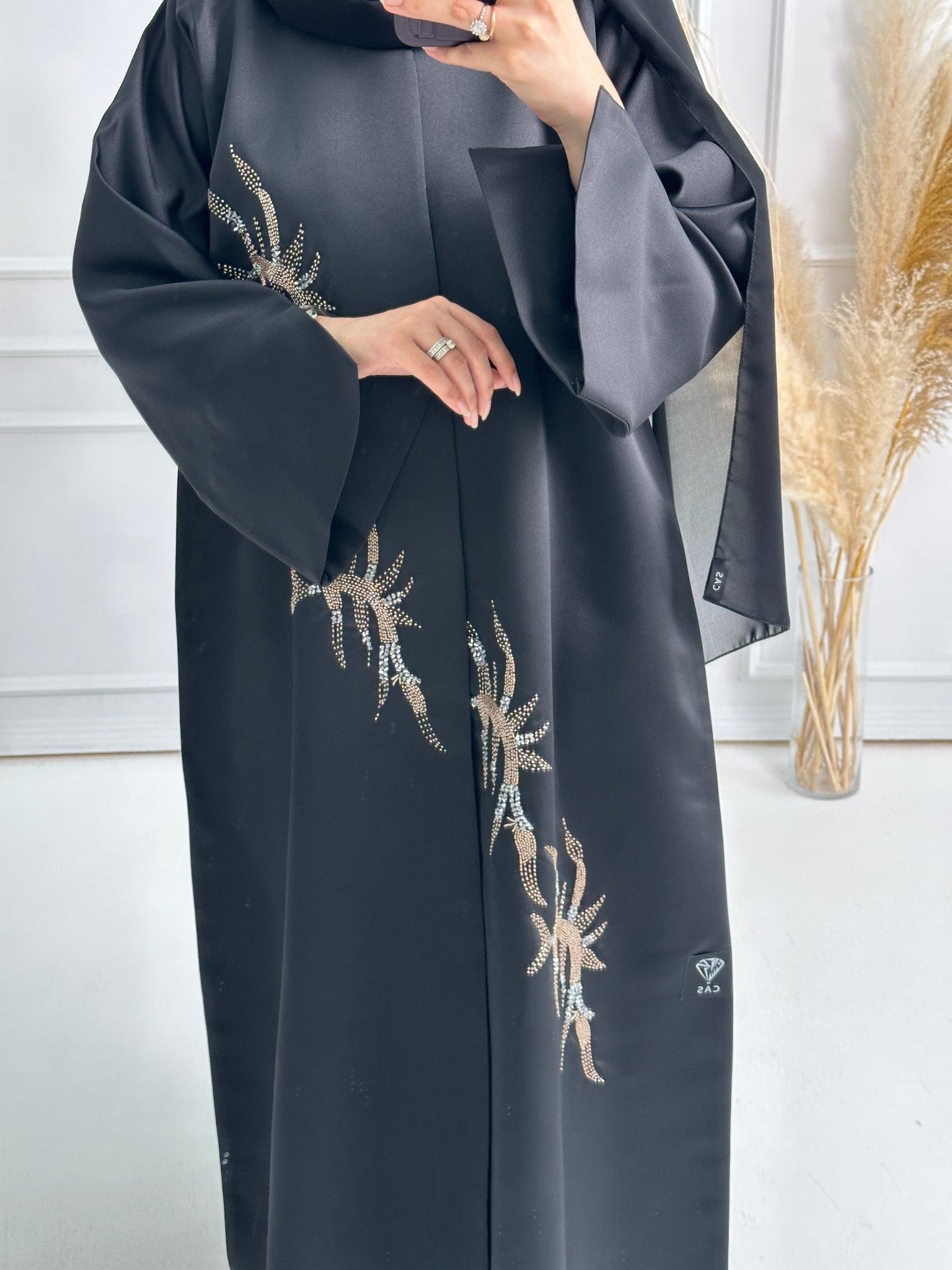 C - Black - Work - Abaya - Set - 161