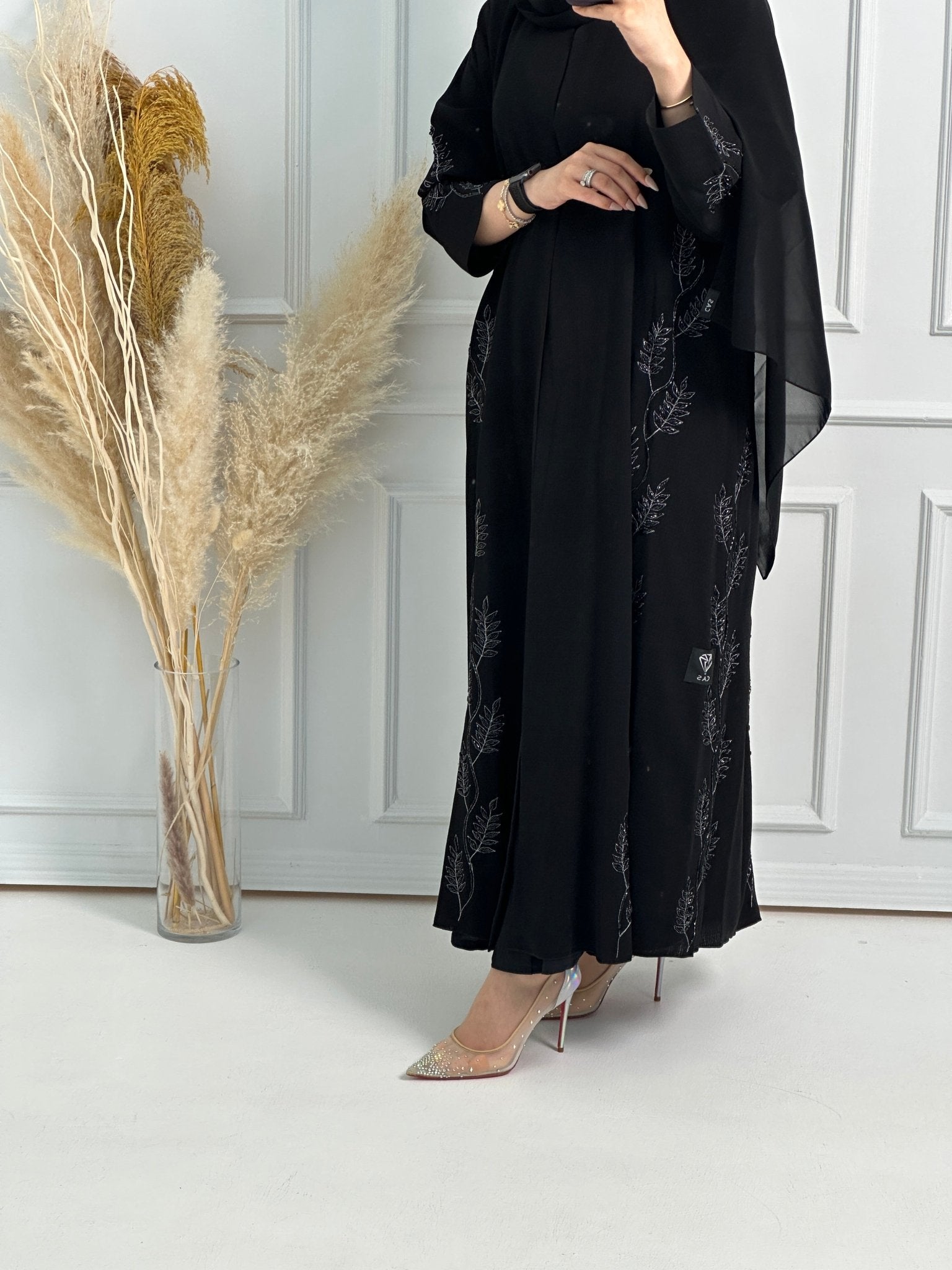 C - Black - Work - Abaya - Set - 162