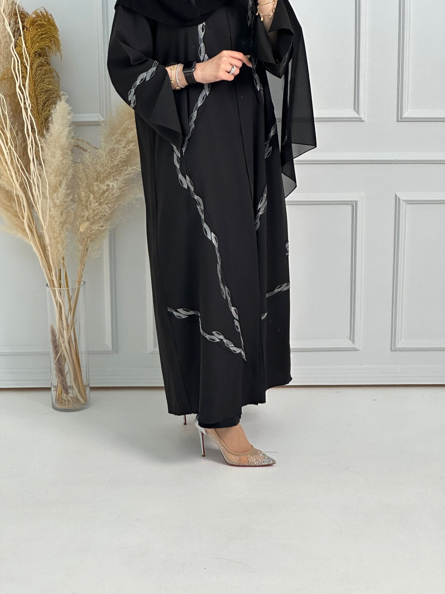 C - Black - Work - Abaya - Set - 163