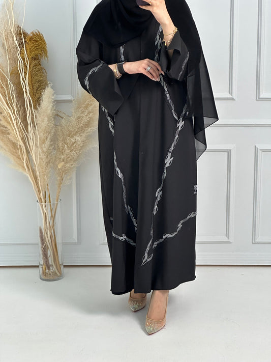 C - Black - Work - Abaya - Set - 163