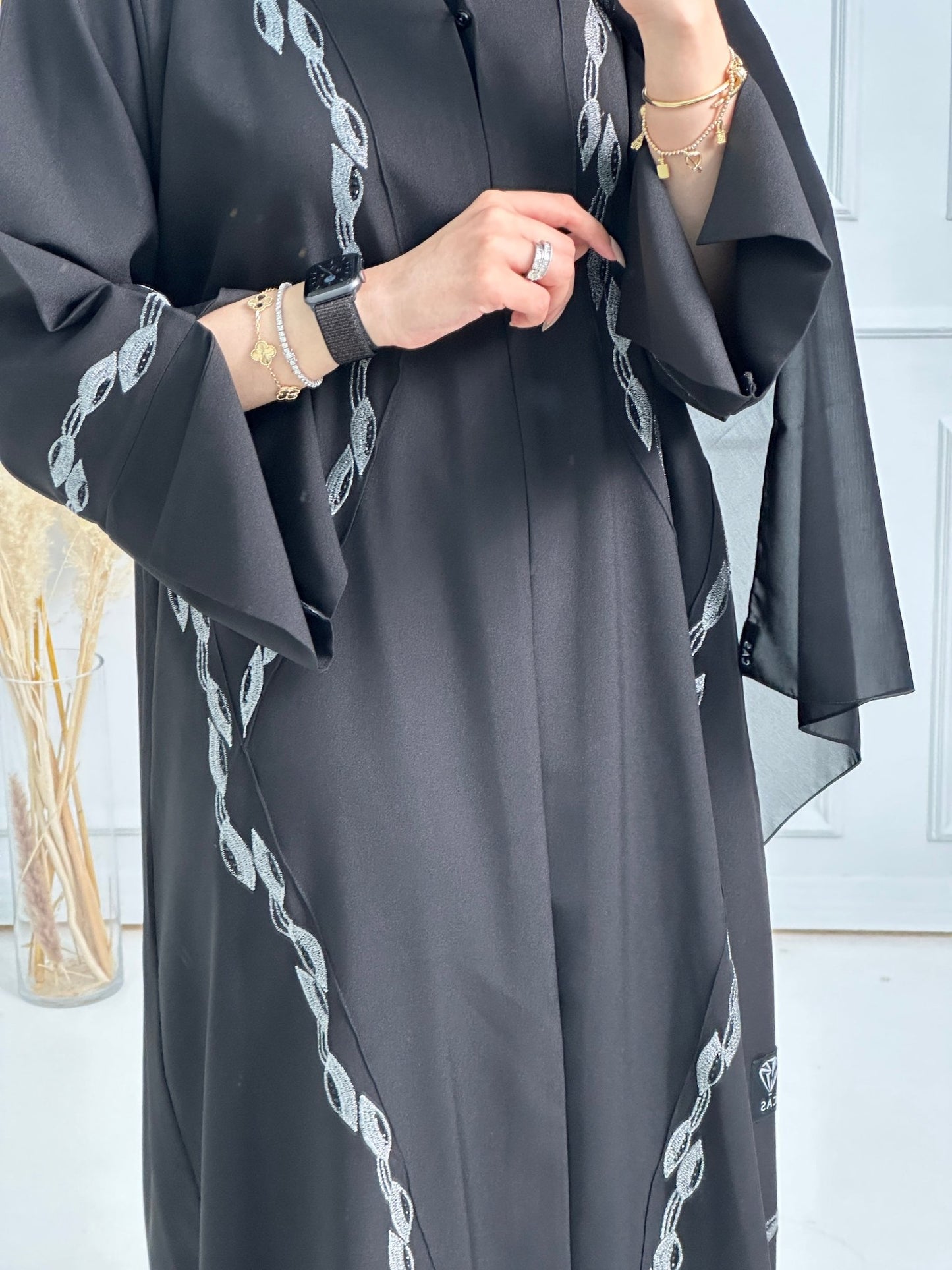 C - Black - Work - Abaya - Set - 163