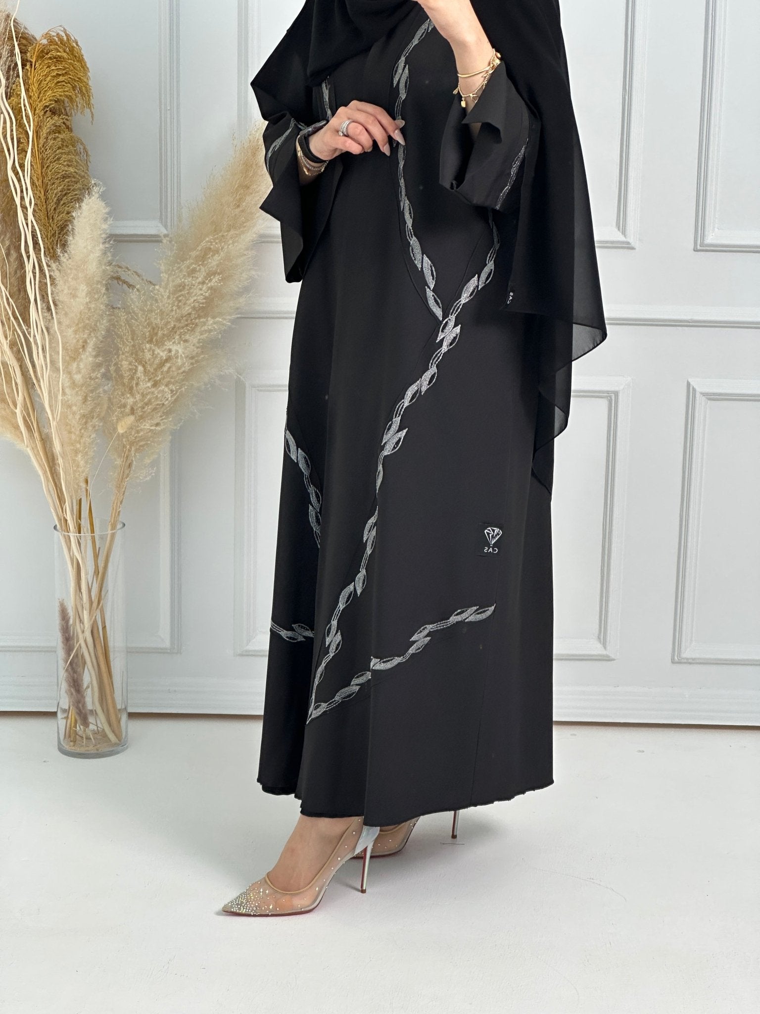 C - Black - Work - Abaya - Set - 163