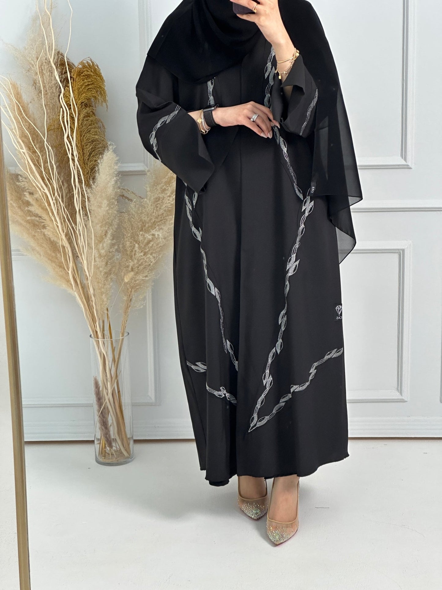 C - Black - Work - Abaya - Set - 163