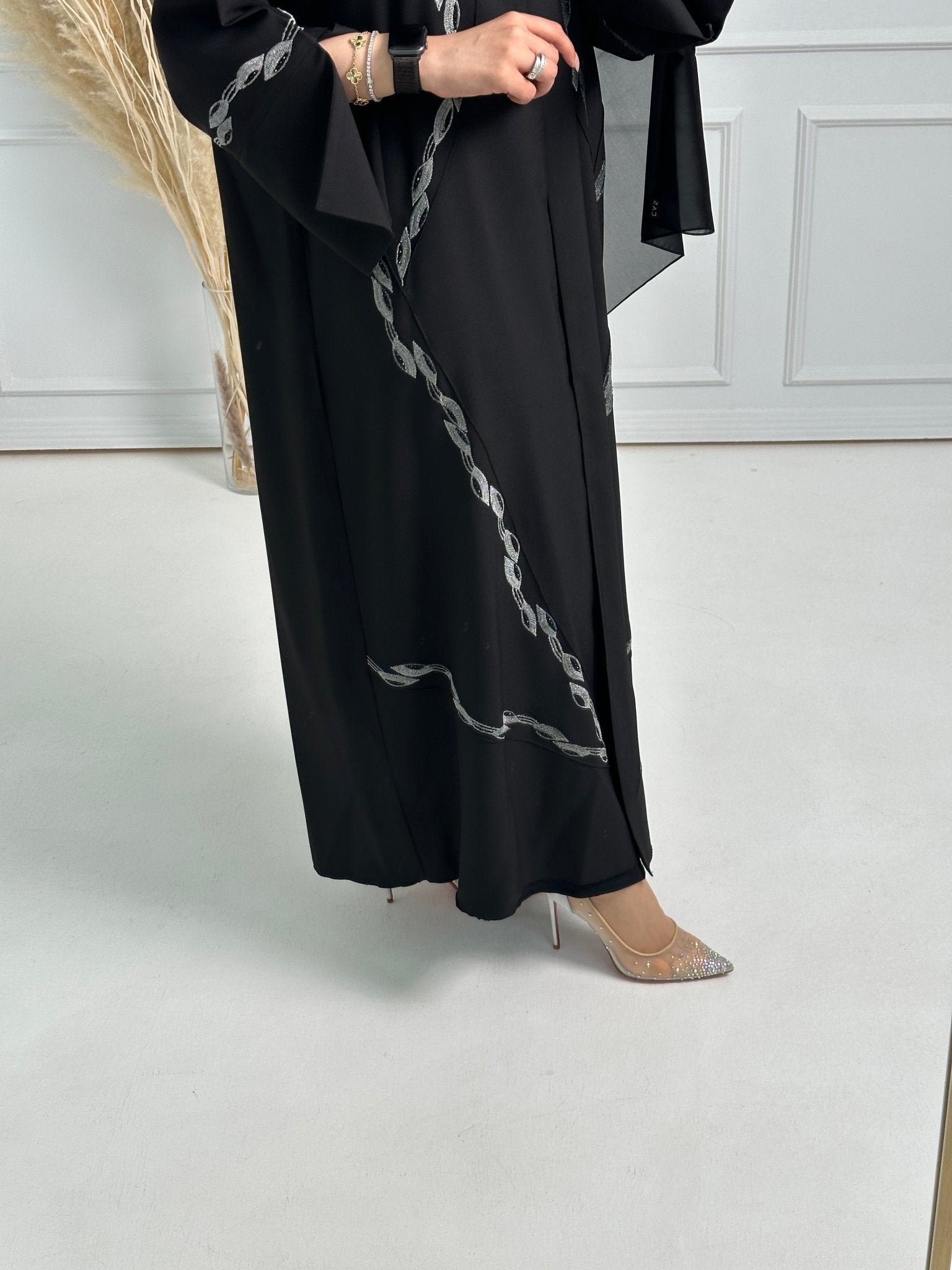 C - Black - Work - Abaya - Set - 163