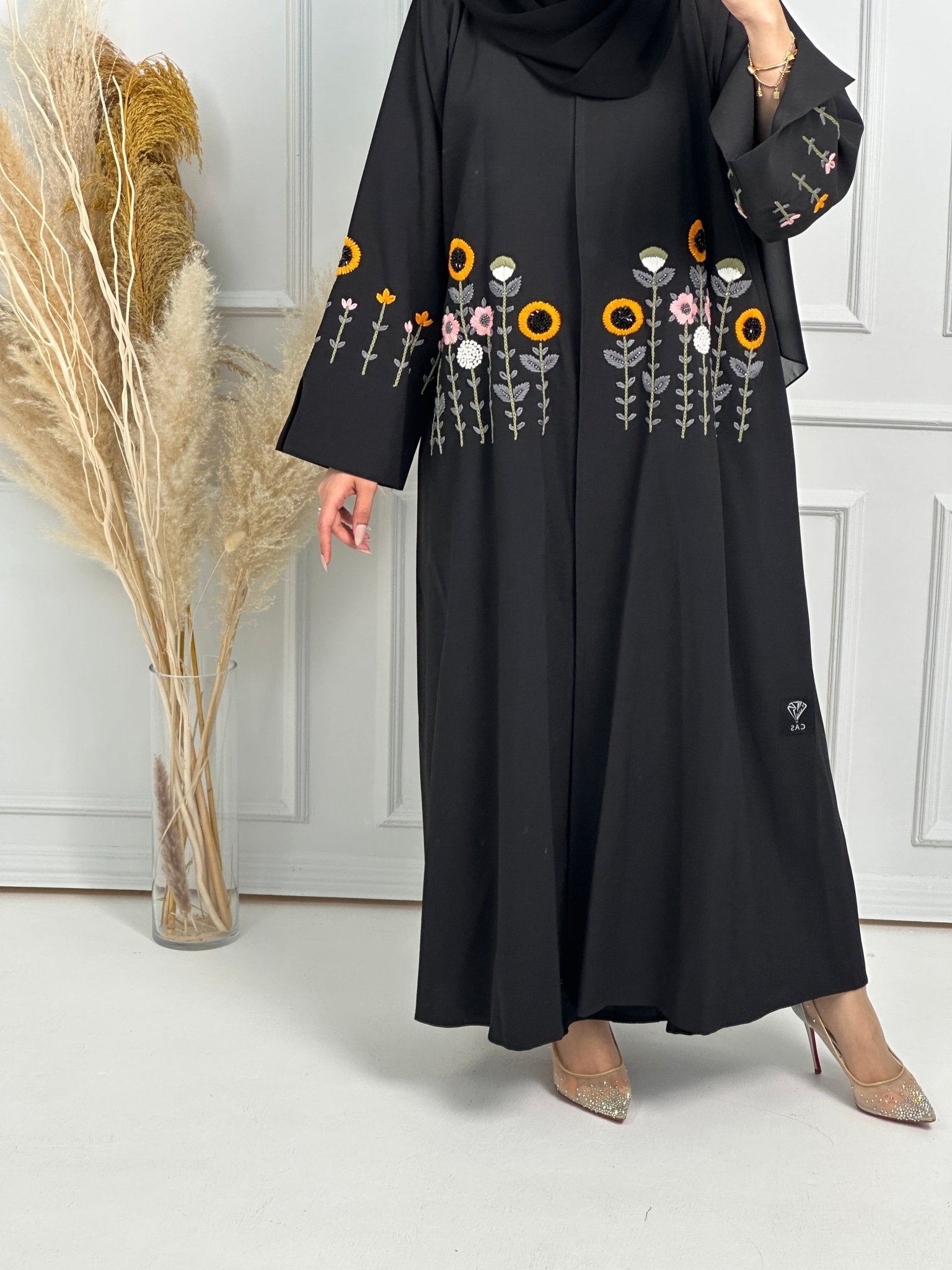 C - Black - Work - Abaya - Set - 166