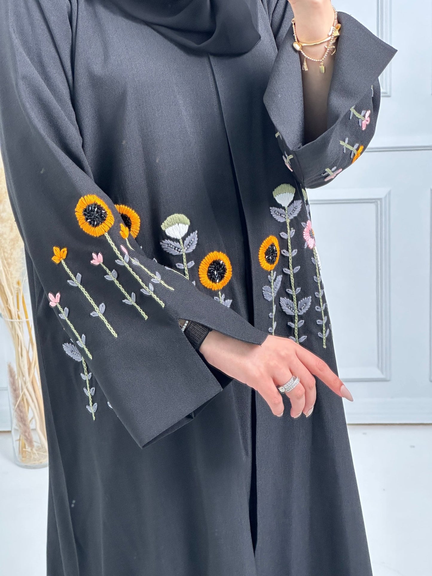 C - Black - Work - Abaya - Set - 166