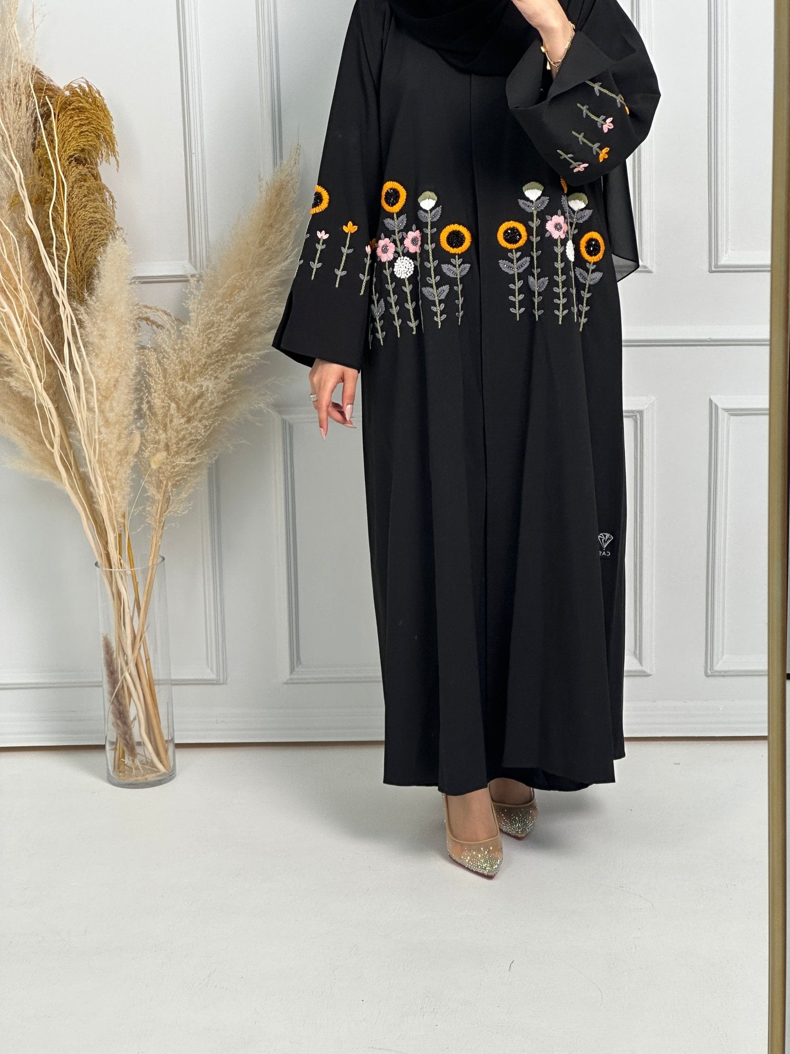 C - Black - Work - Abaya - Set - 166