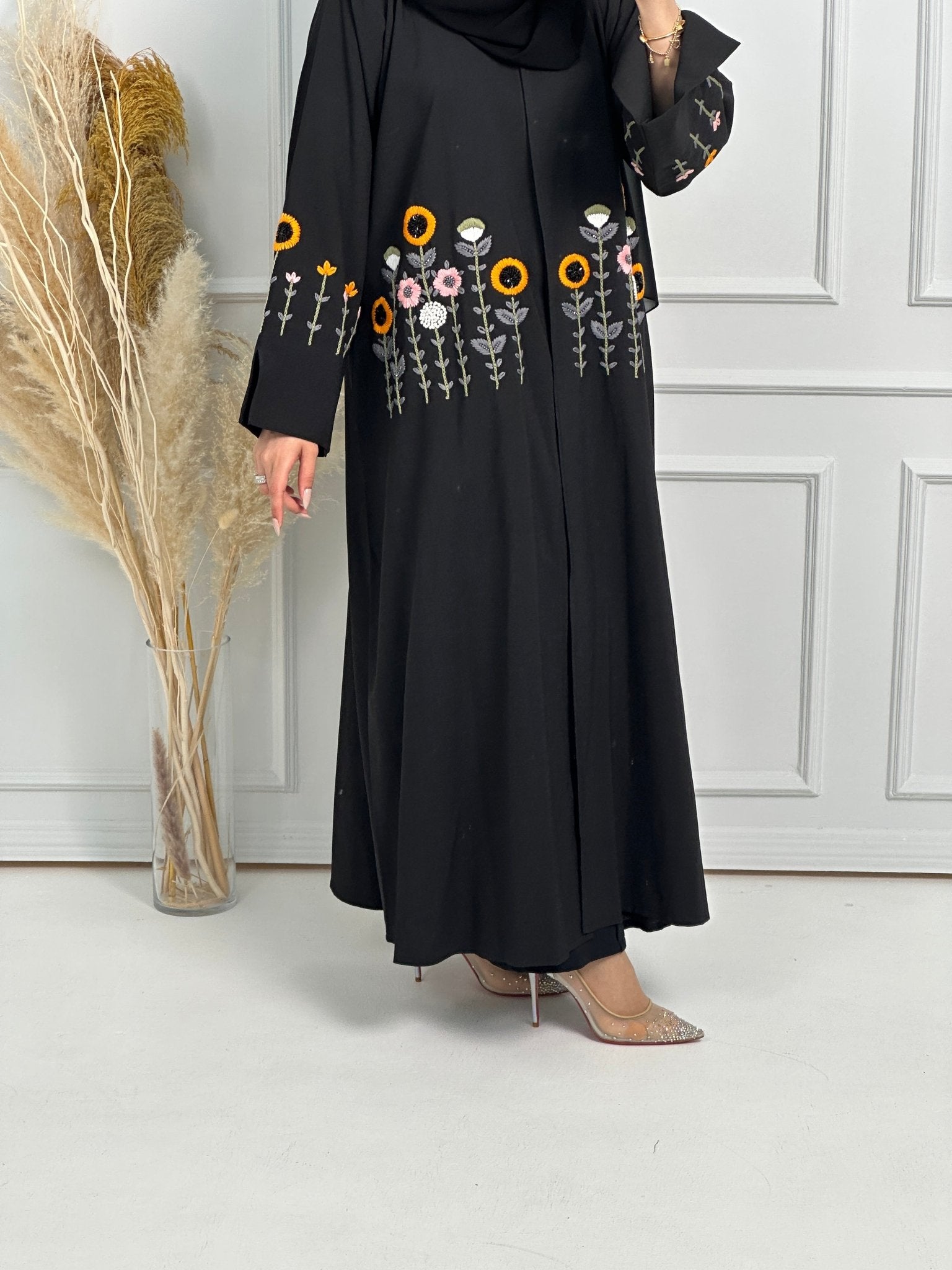 C - Black - Work - Abaya - Set - 166