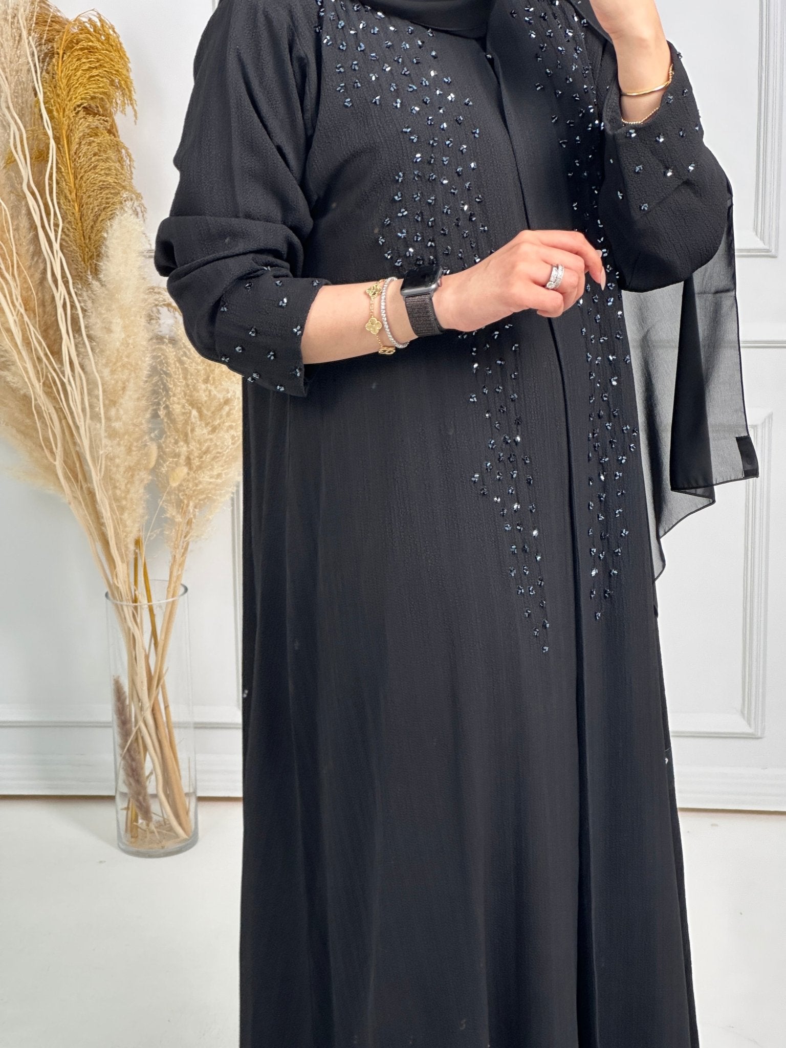 C - Black - Work - Abaya - Set - 170