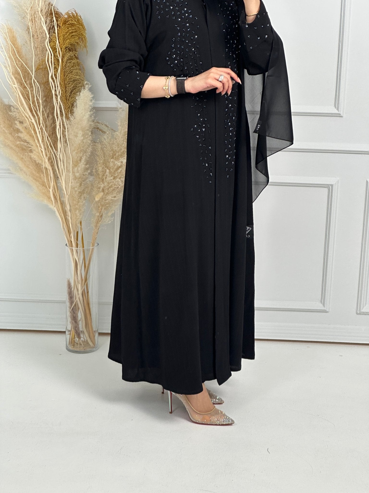 C - Black - Work - Abaya - Set - 170