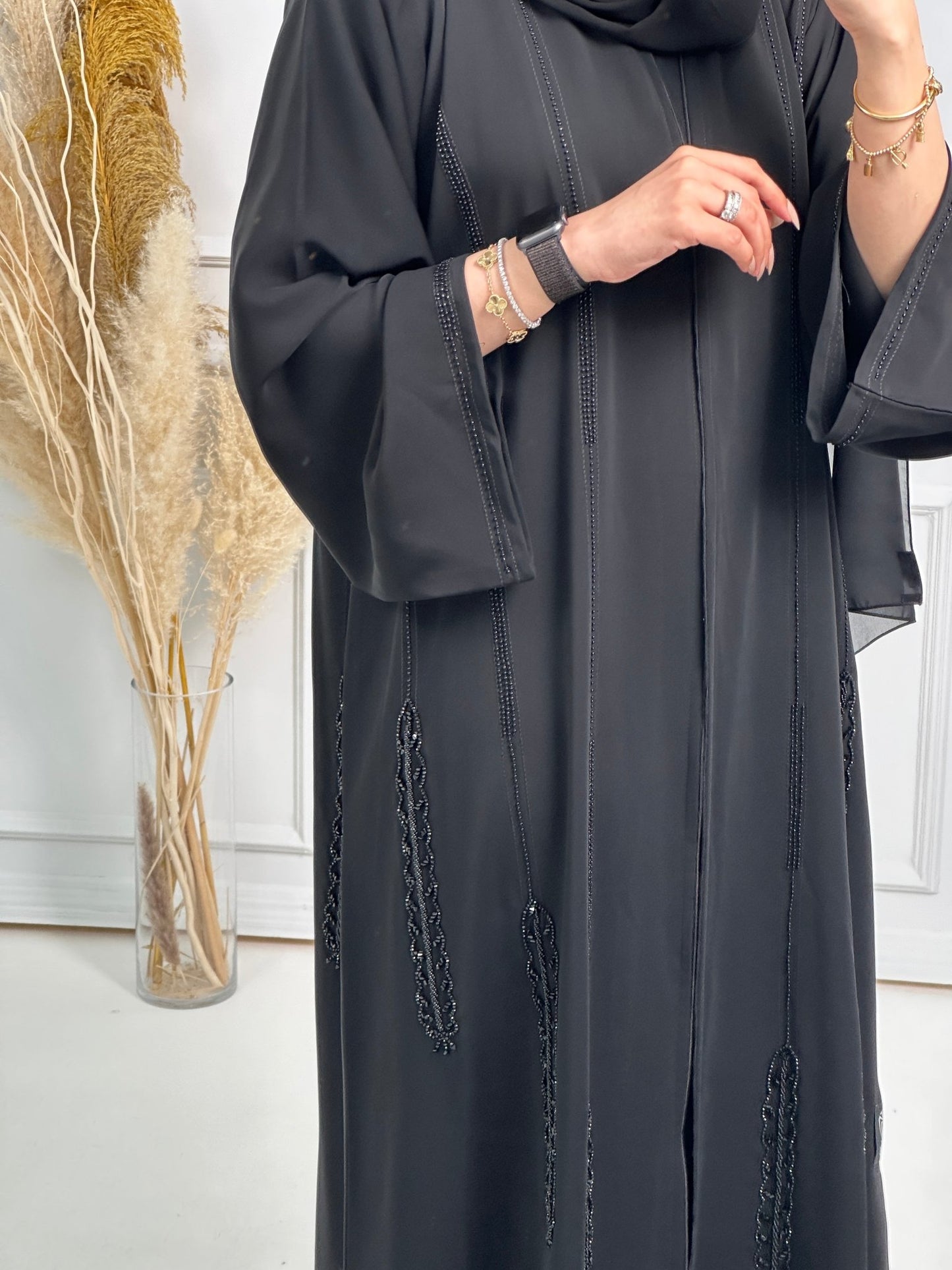 C - Black - Work - Abaya - Set - 171