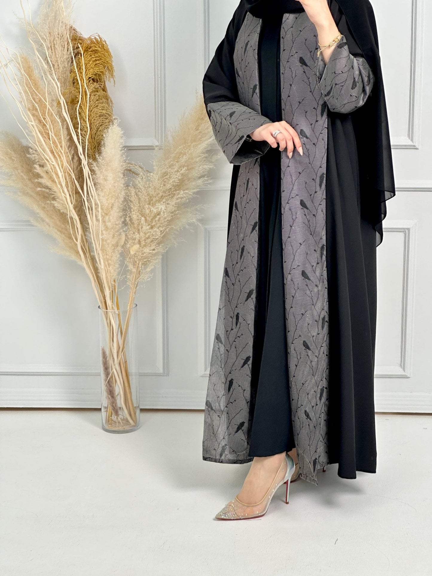 C - Black - Work - Abaya - Set - 172