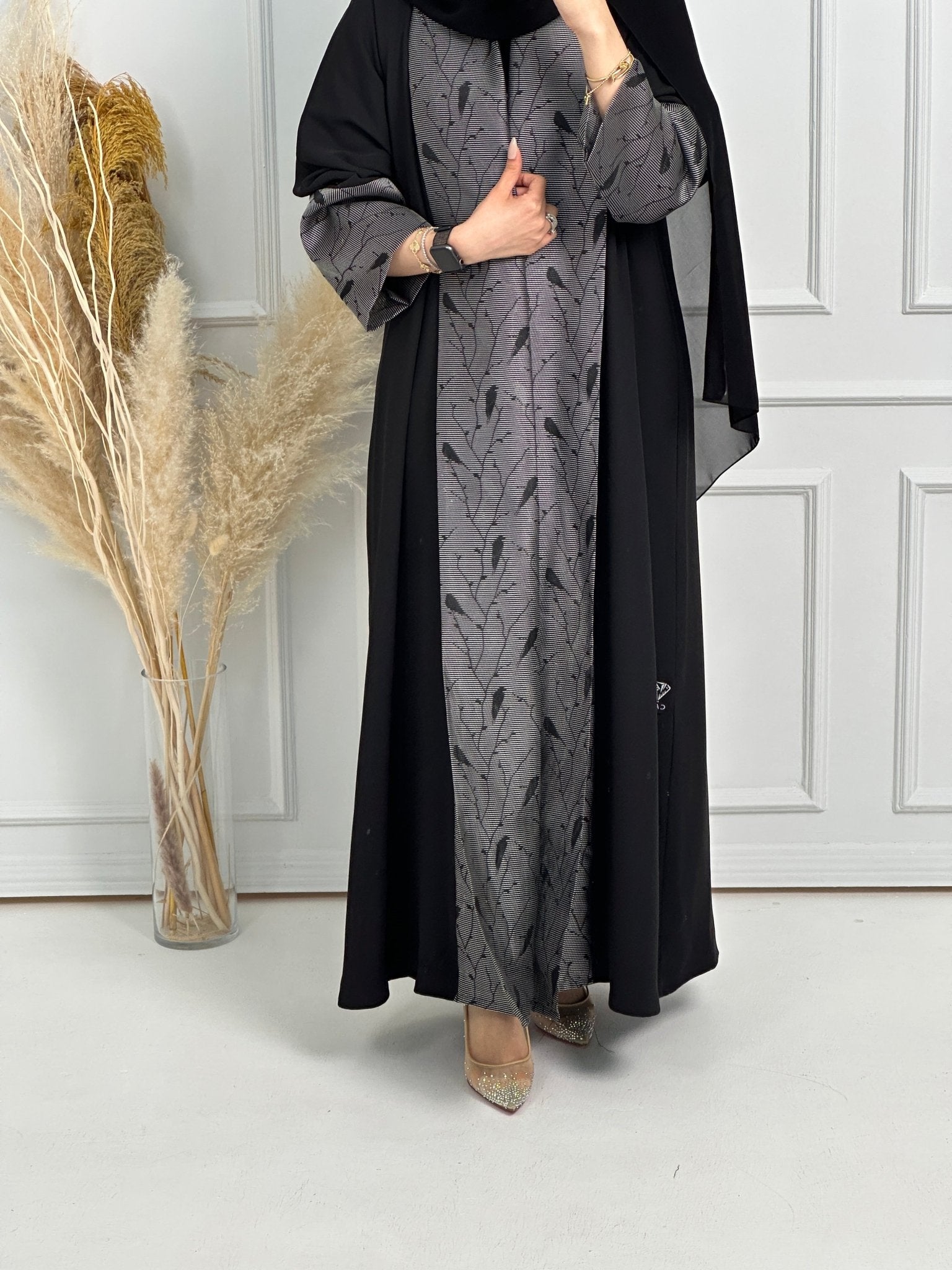 C - Black - Work - Abaya - Set - 172