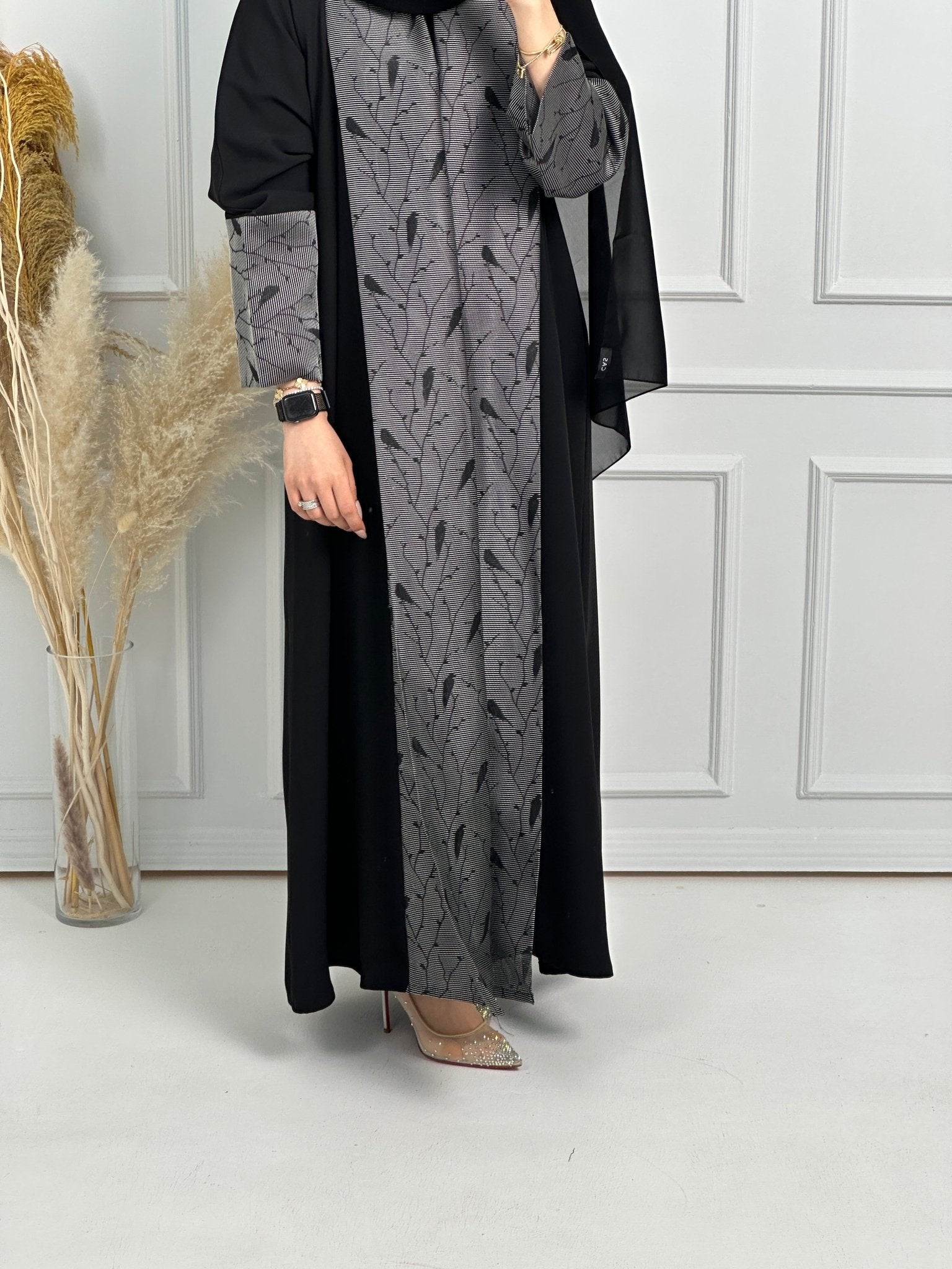 C - Black - Work - Abaya - Set - 172