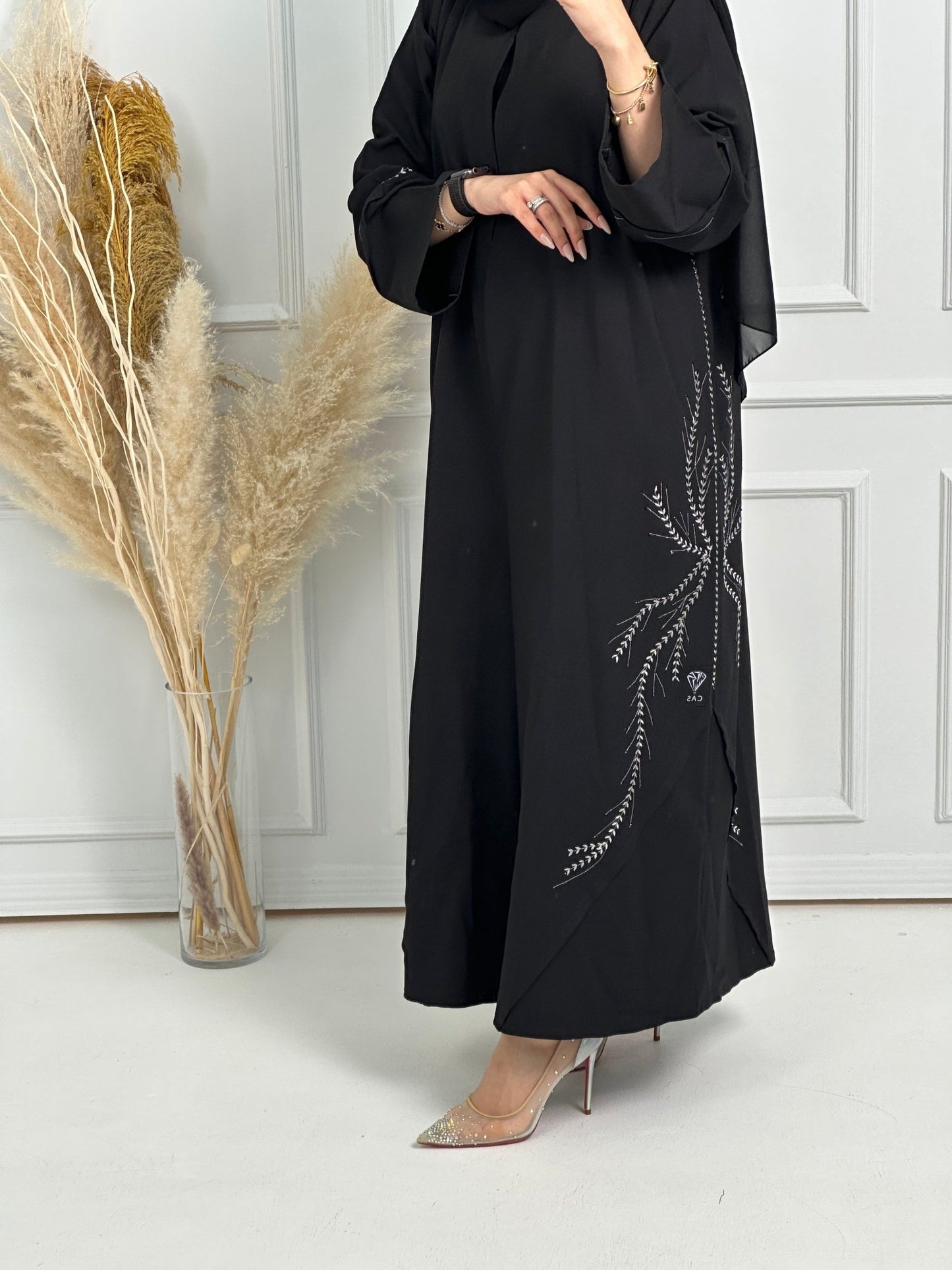 C - Black - Work - Abaya - Set - 173