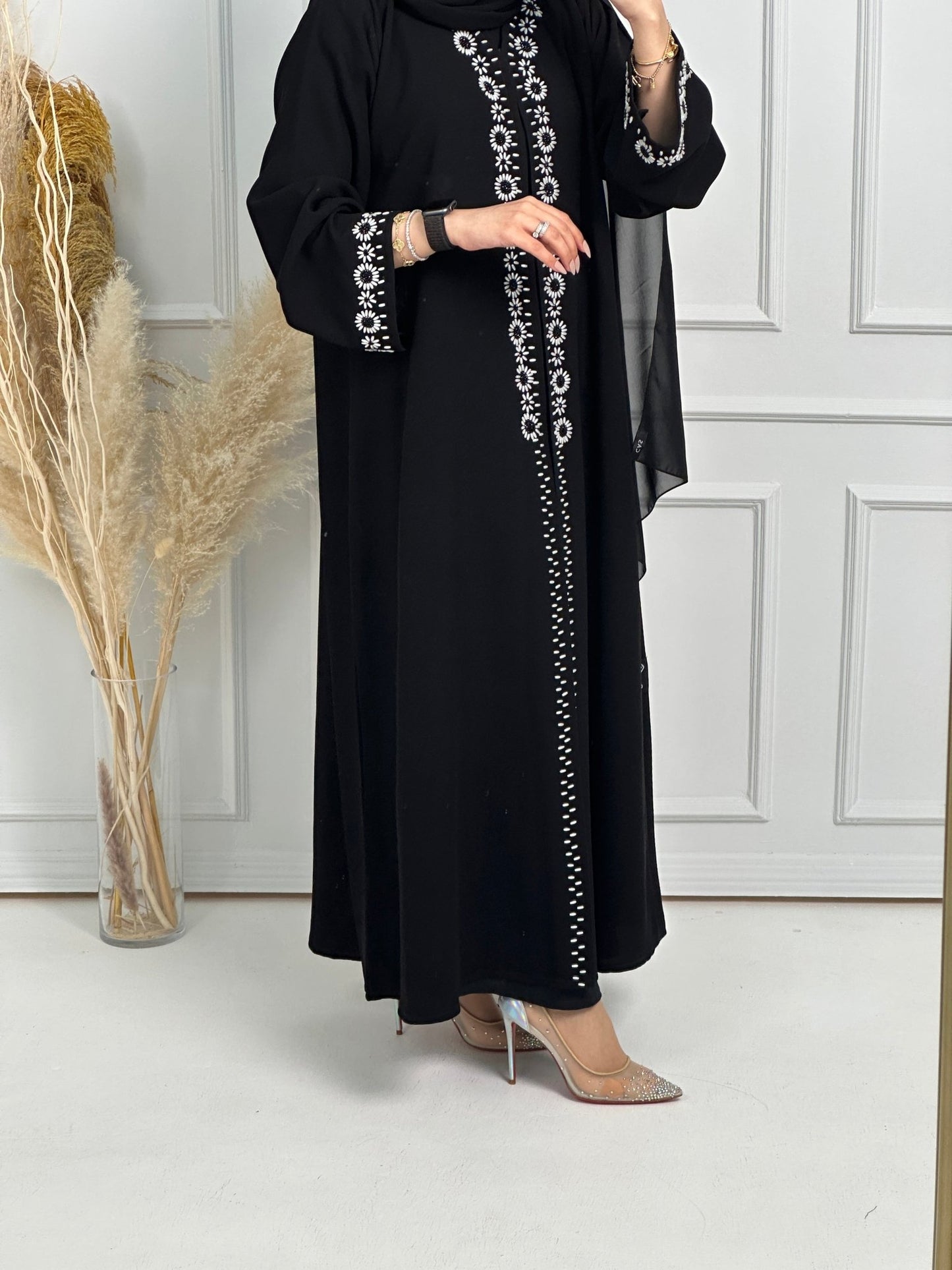 C - Black - Work - Abaya - Set - 174