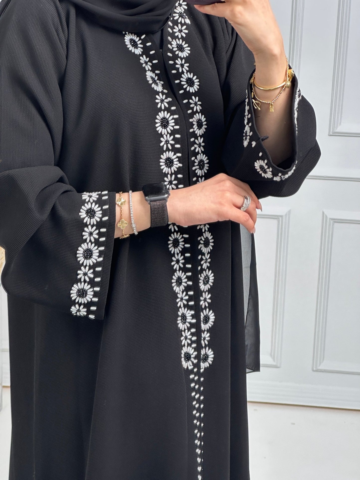 C - Black - Work - Abaya - Set - 174