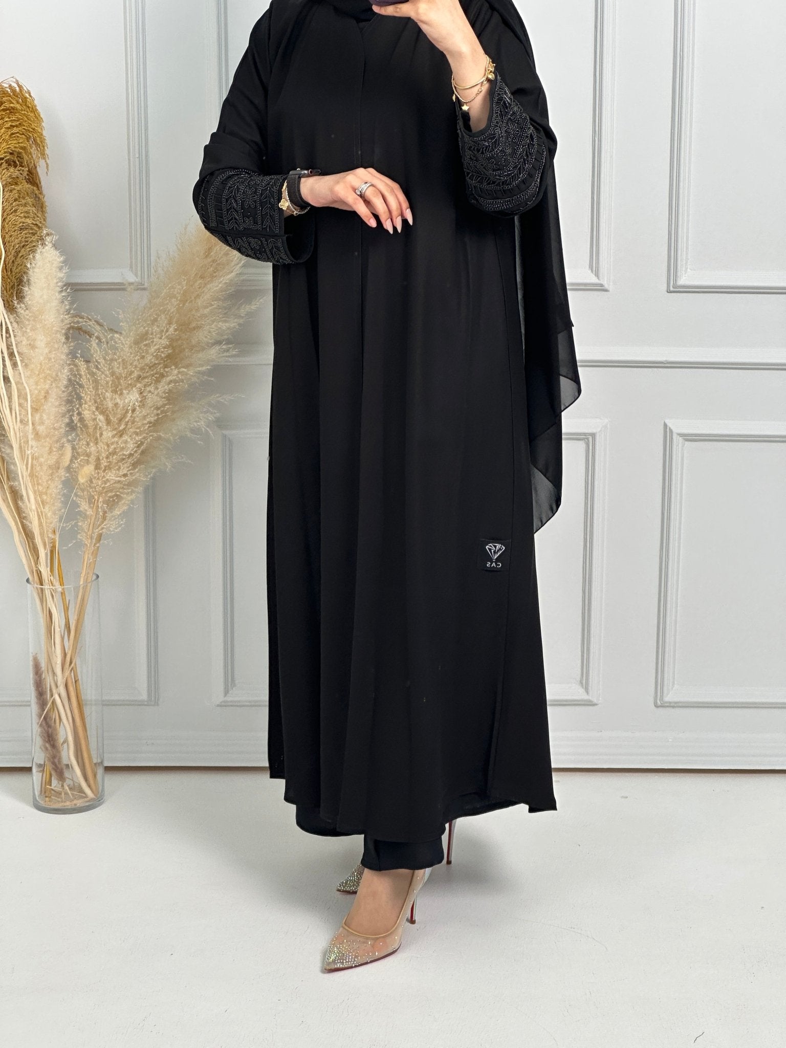 C - Black - Work - Abaya - Set - 175