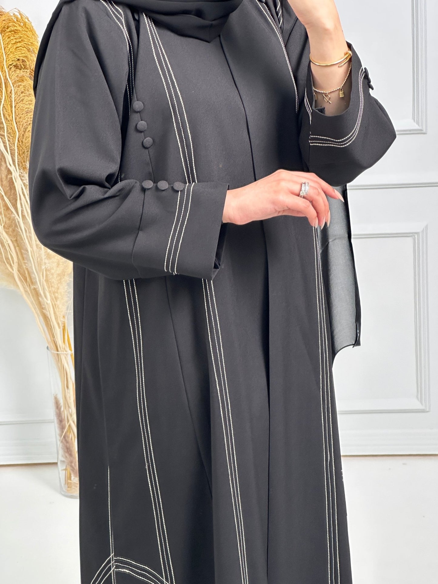 C - Black - Work - Abaya - Set - 177