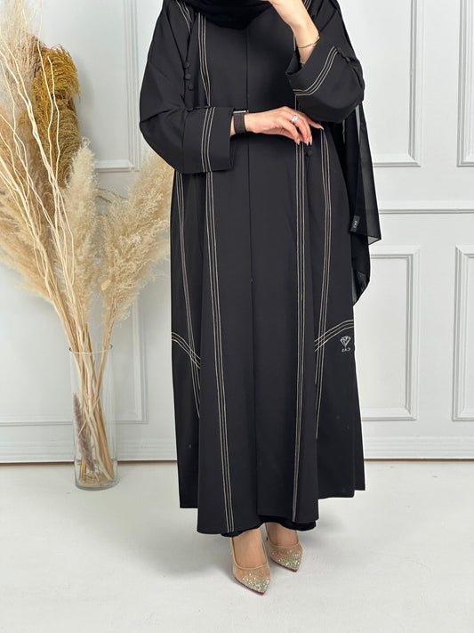 C - Black - Work - Abaya - Set - 177