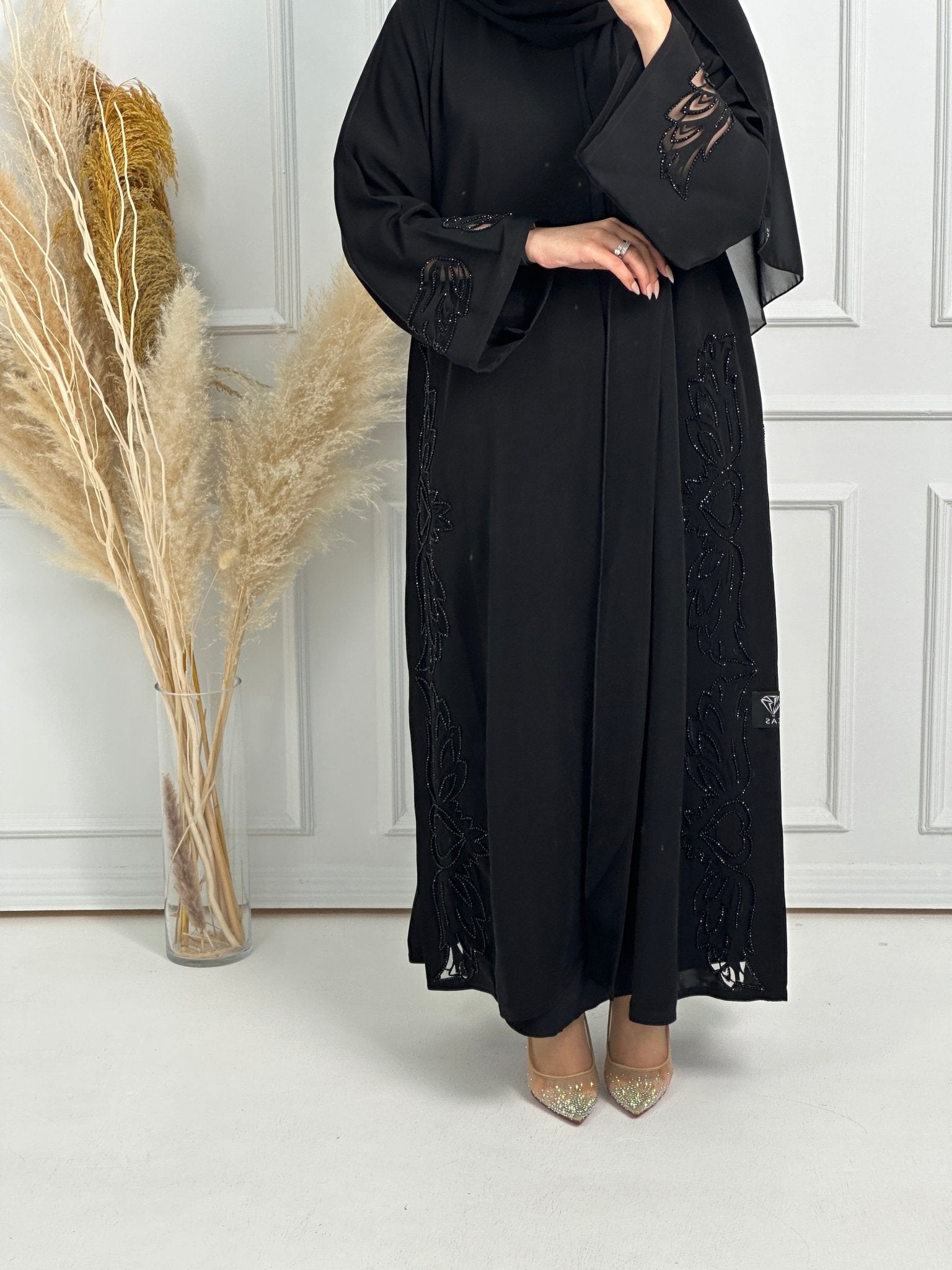 C - Black - Work - Abaya - Set - 179