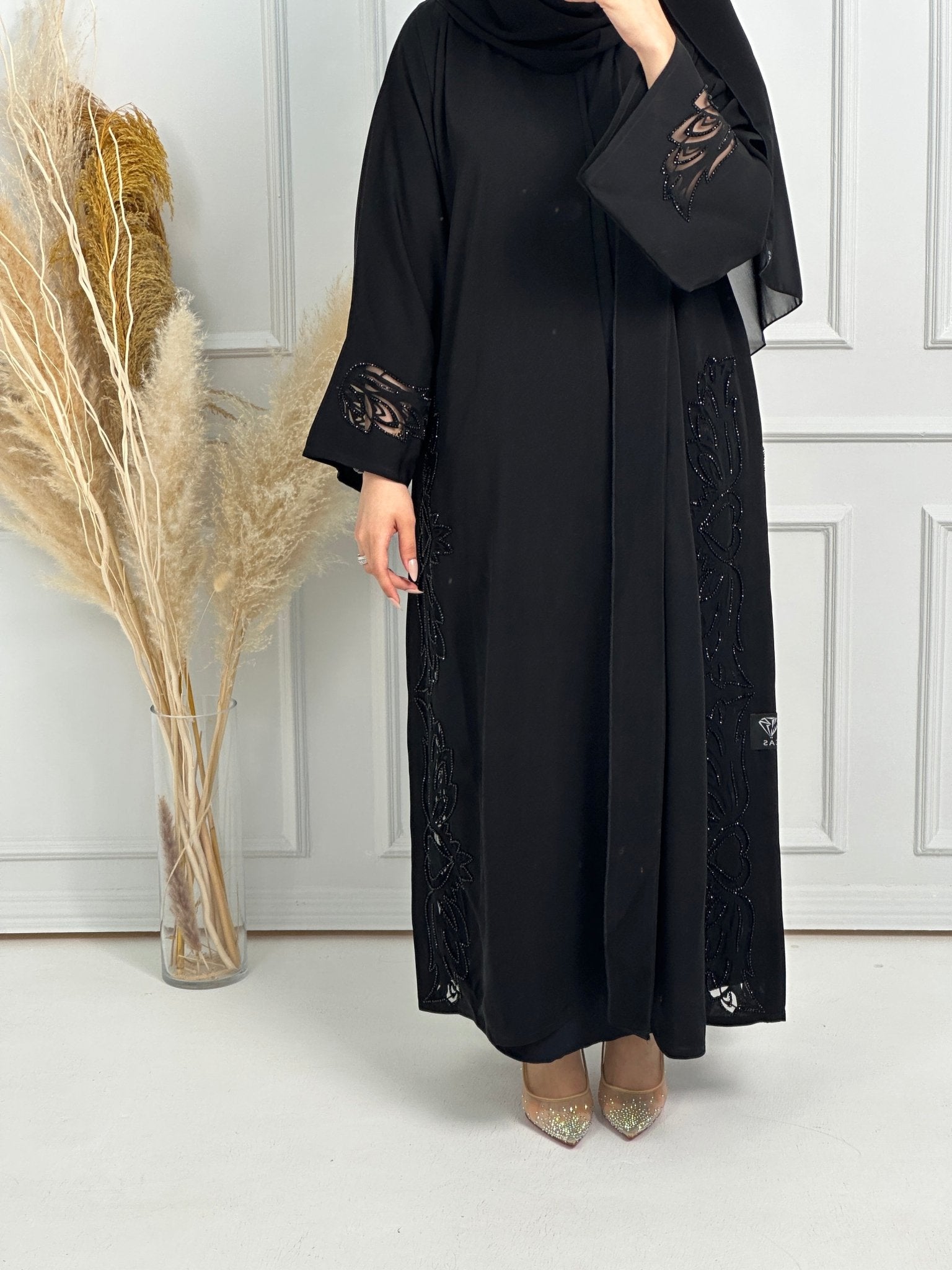 C - Black - Work - Abaya - Set - 179