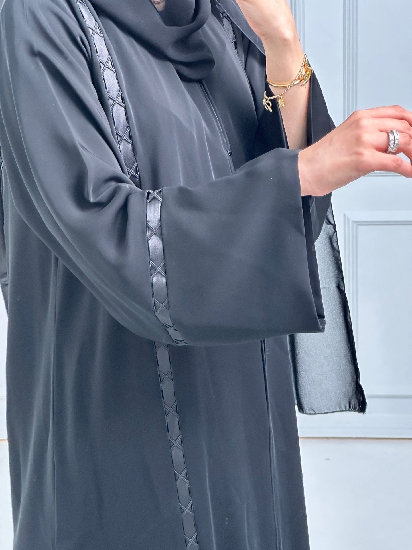 C - Black - Work - Abaya - Set - 181