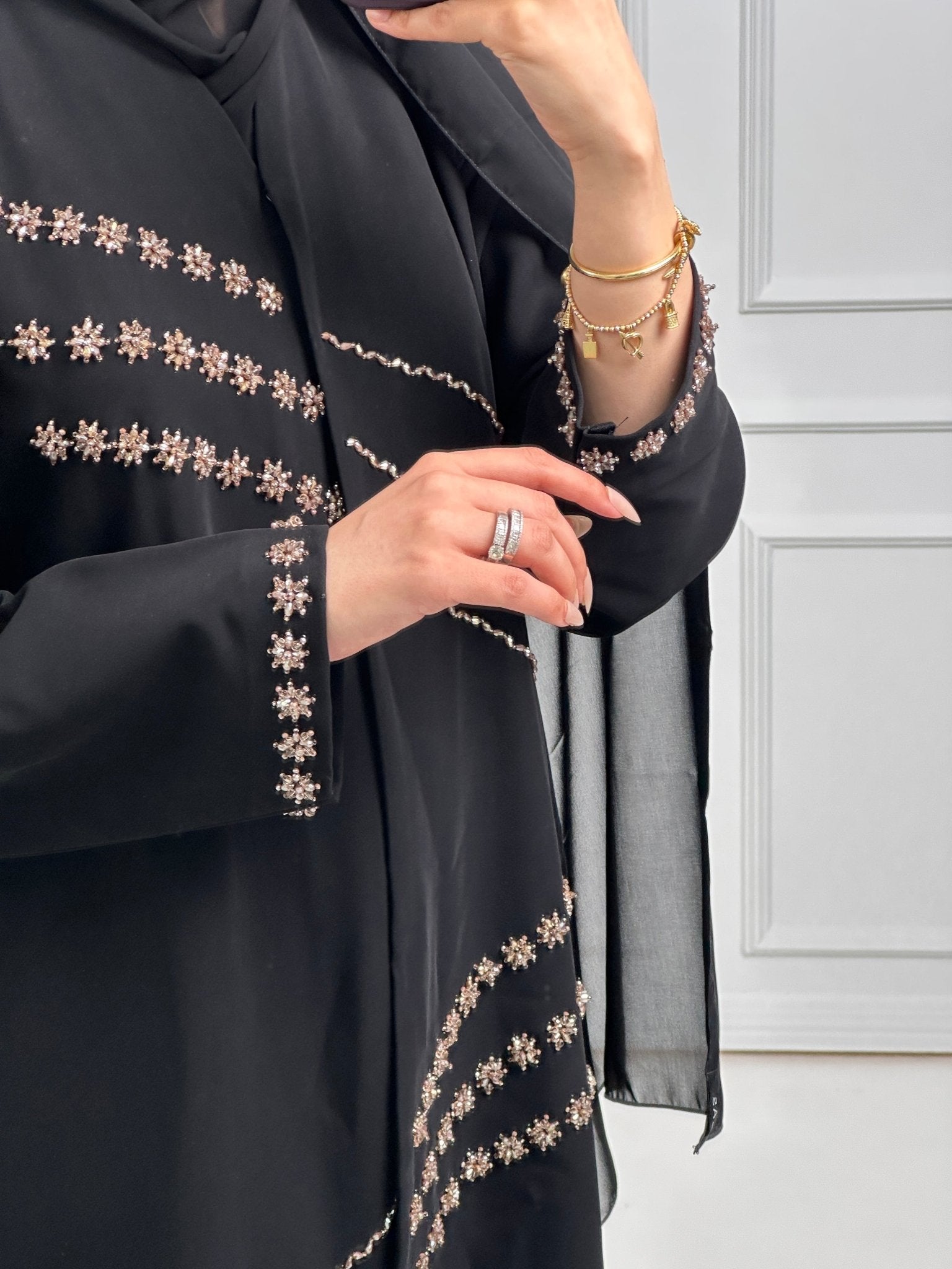 C - Black - Work - Abaya - Set - 182